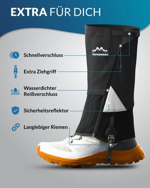 Alpenwert Gamschen Wasserdicht geschützt beim Wandern, Jagd, Schnee Gamaschenschuh Wasserdicht, Gamsche, Schneewanderung, Verlängerter Verschluss