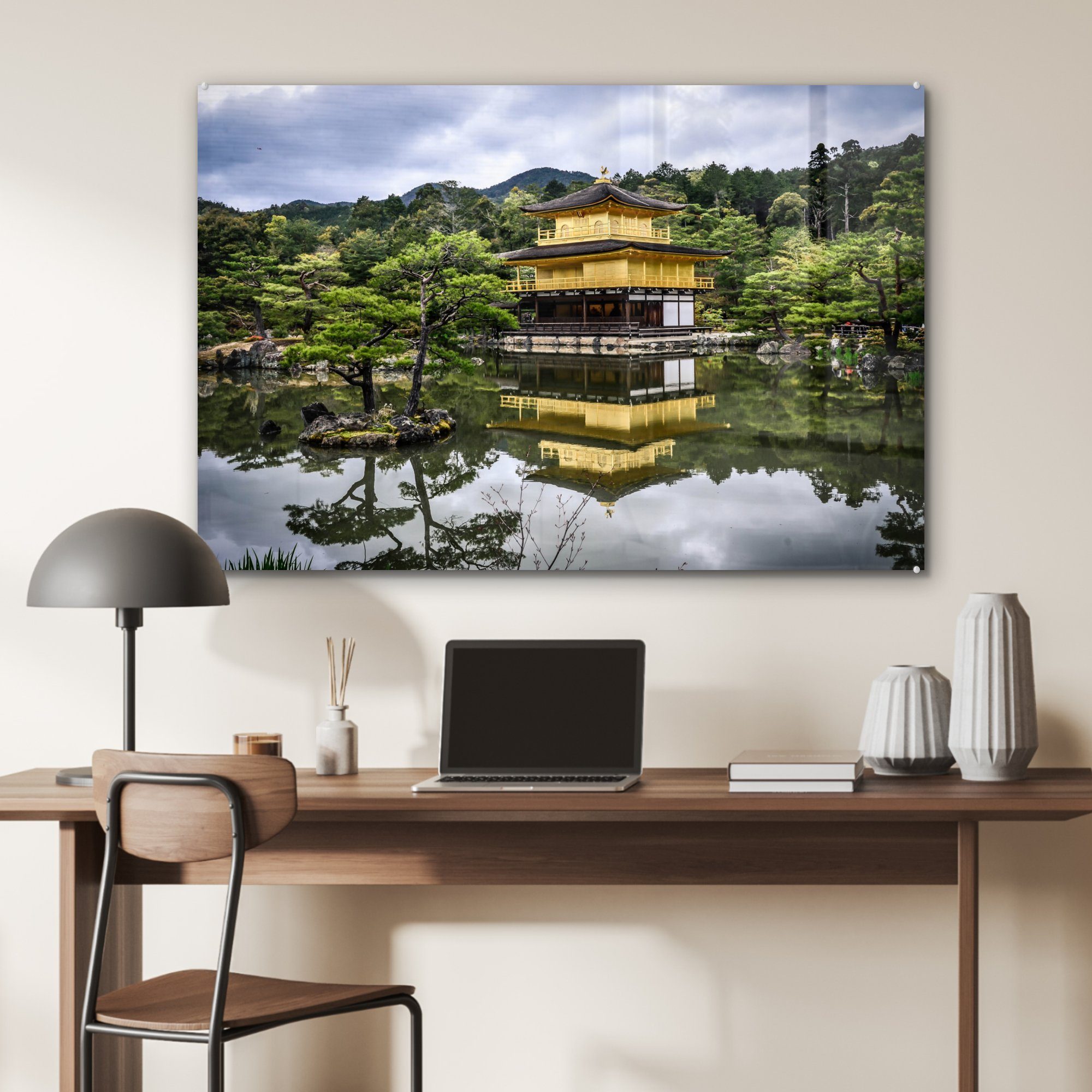 Wohnzimmer MuchoWow Japan, Kyoto Pavillon St), Acrylglasbilder Acrylglasbild (1 - & Schlafzimmer -