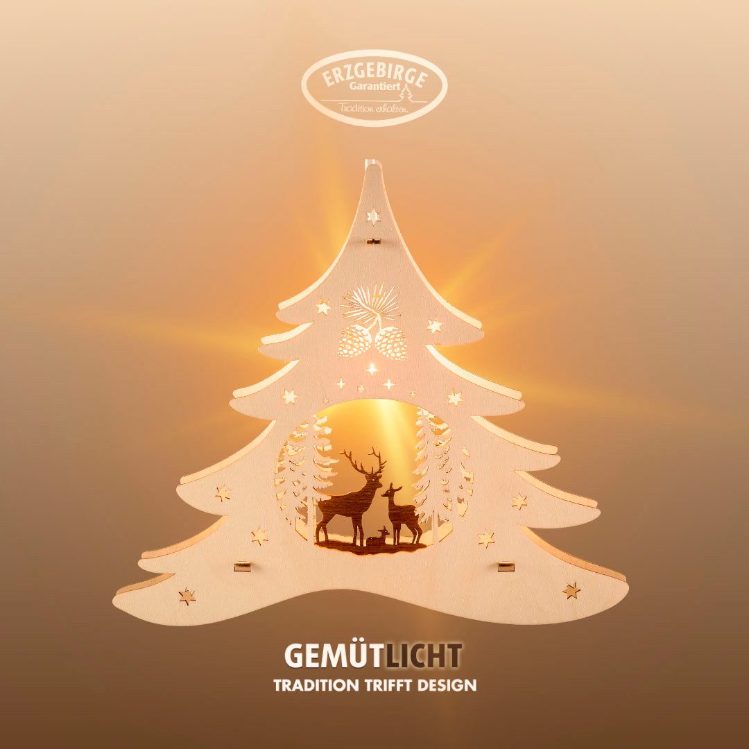 Weigla Dekobaum beleuchtetes Fensterbild Tannenbaum Waldmotiv,NATUR-BRAUN ( günstig online kaufen