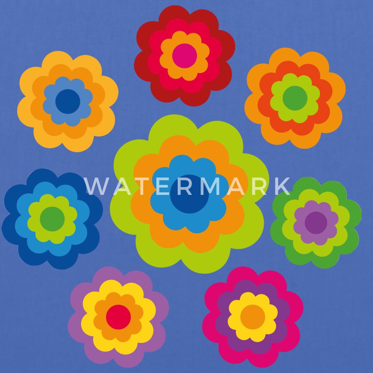 Spreadshirt Henkeltasche 70er Jahre Hippie Flower günstig online kaufen