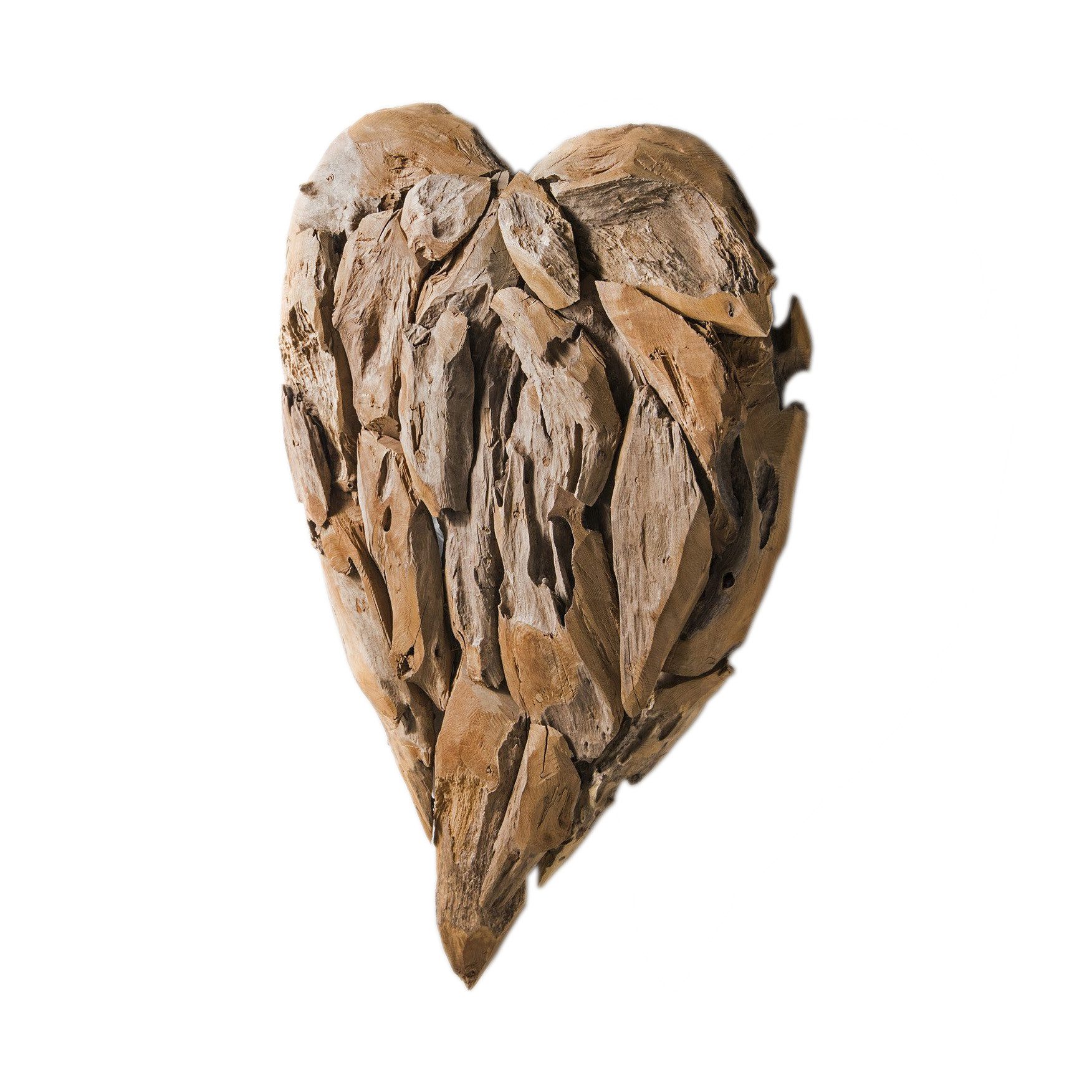 More2Home Wanddekoobjekt Wand-Deko, Herz, Teakholz, 90 cm günstig online kaufen