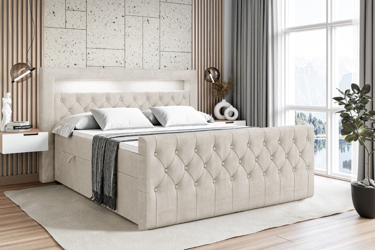 ALTDECOR Boxbett AURORA (Multipocket-Matratze H4. H3 günstig online kaufen