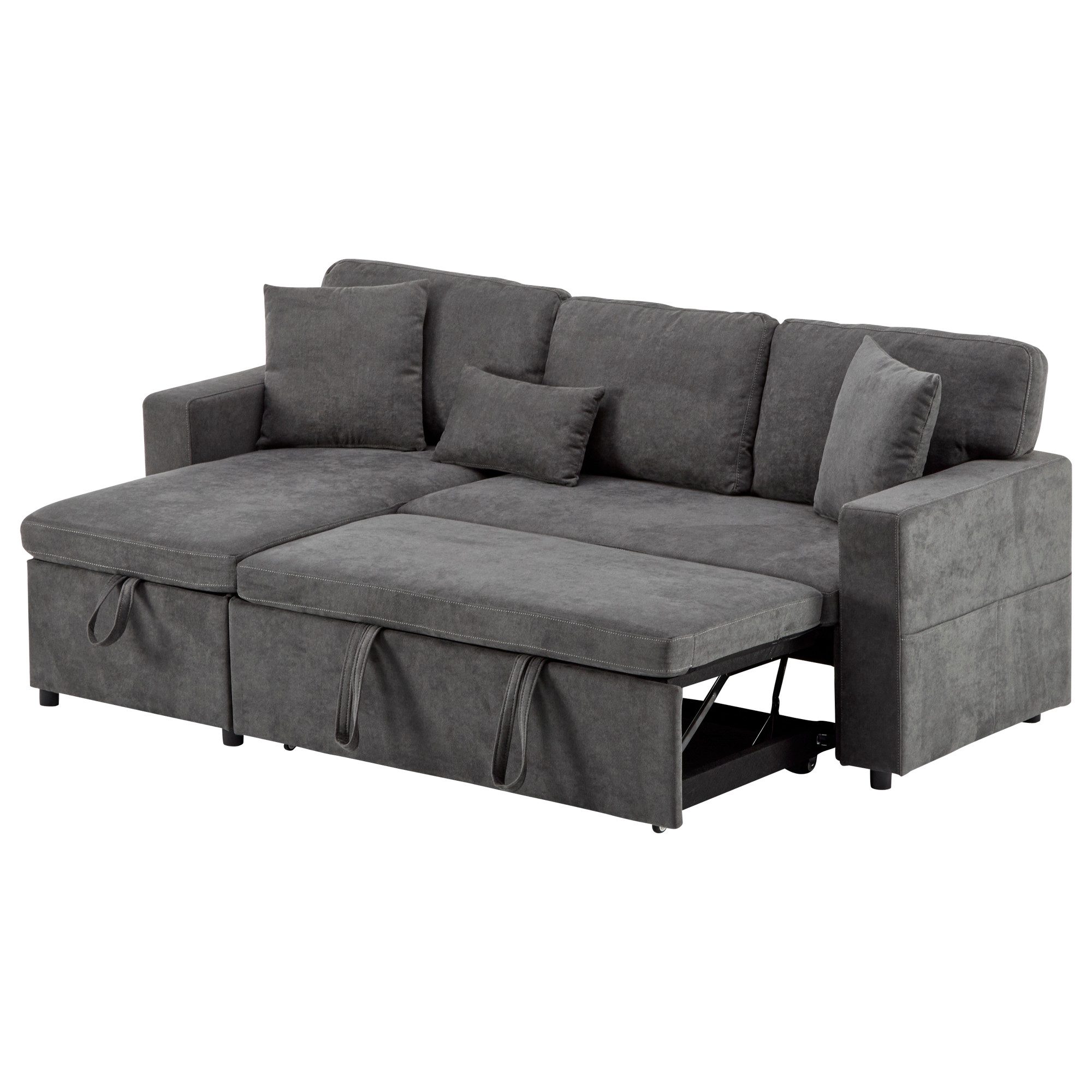 Thanaddo Schlafsofa Corner Sofa Bett Eckcouch Couch L-Form Bettkasten,Faltbar