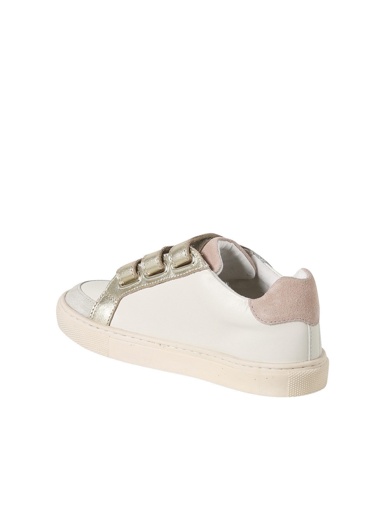 vertbaudet Kinder Leder-Sneakers mit Klett, zweifarbig Sneaker