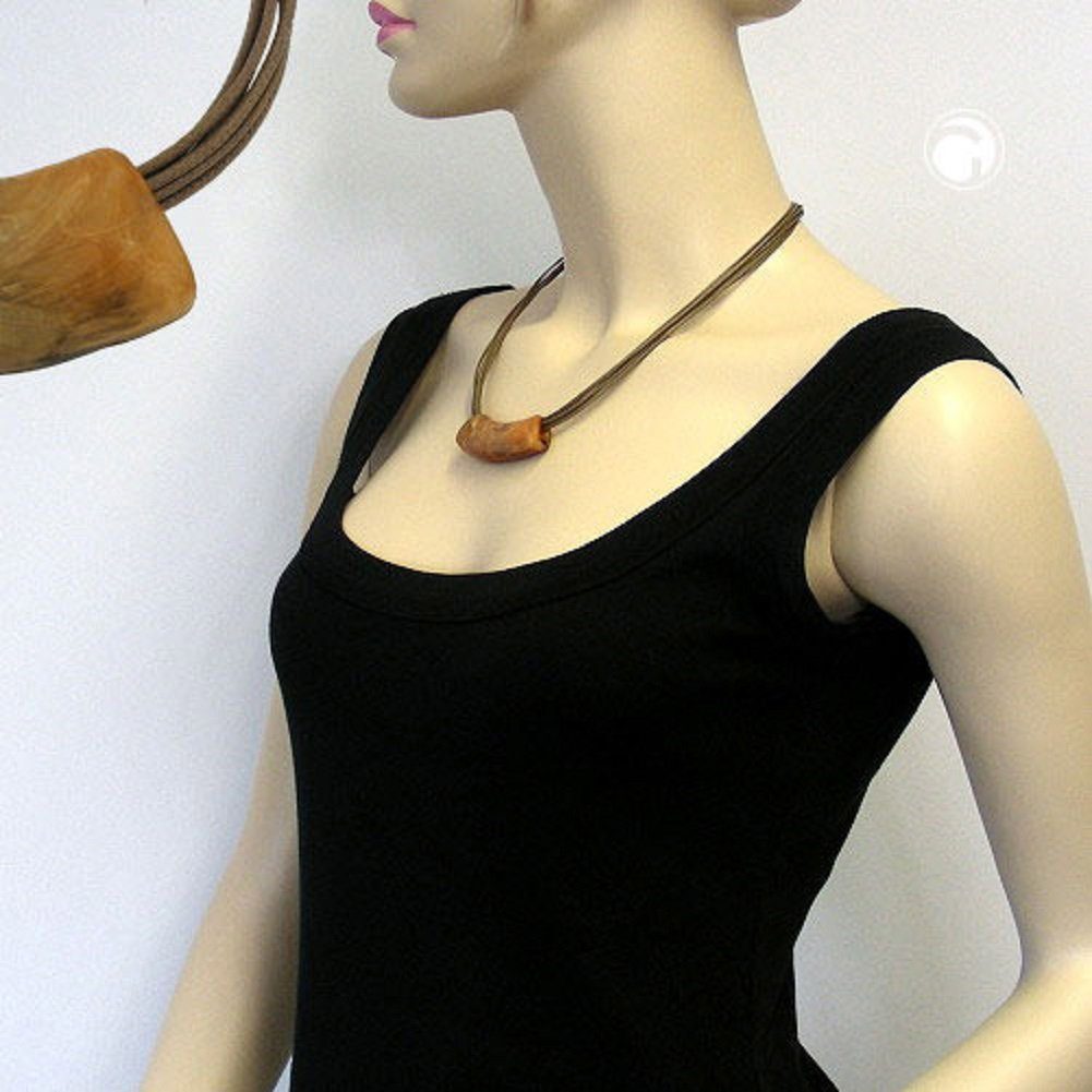 unbespielt Collier Rohr flach gebogen hellbraun marmoriert glänzend Kunstst günstig online kaufen