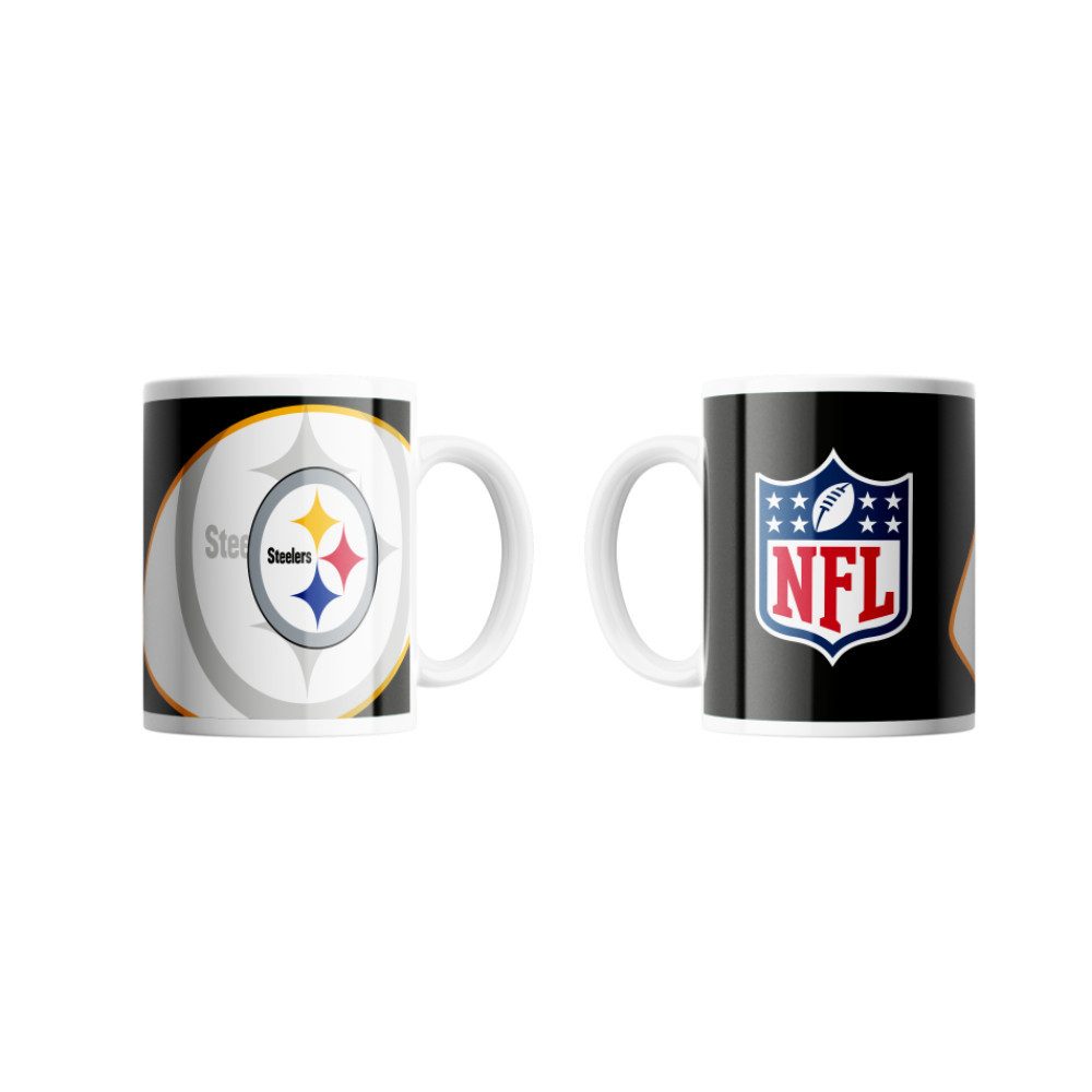 Pittsburgh Steelers Becher Pittsburgh Steelers Mug Shadow Logo & Shield, Keramik
