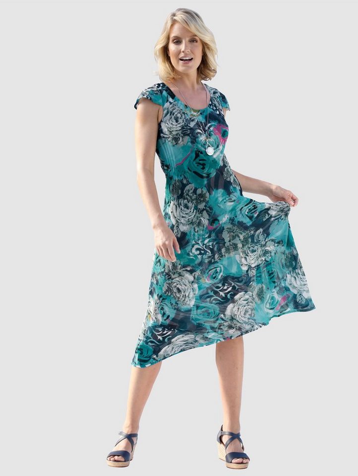 Paola Wendekleid mit Capärmel in blau