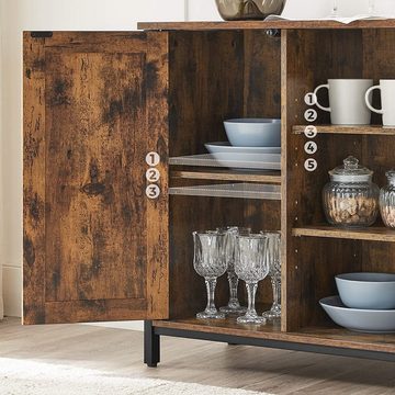 VASAGLE Sideboard Küchenschrank, 100 x 35 x 70 cm, mit offenen Regalfächern