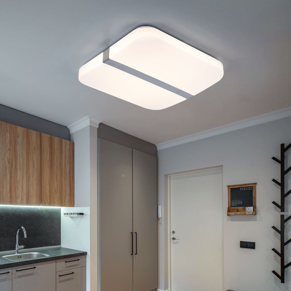 GLOBO LIGHTING LED Deckenleuchte, LED-Leuchtmittel fest verbaut, Warmweiß, LED Chrom Deckenleuchte Wohnzimmer Deckenlampen Esszimmerlampe