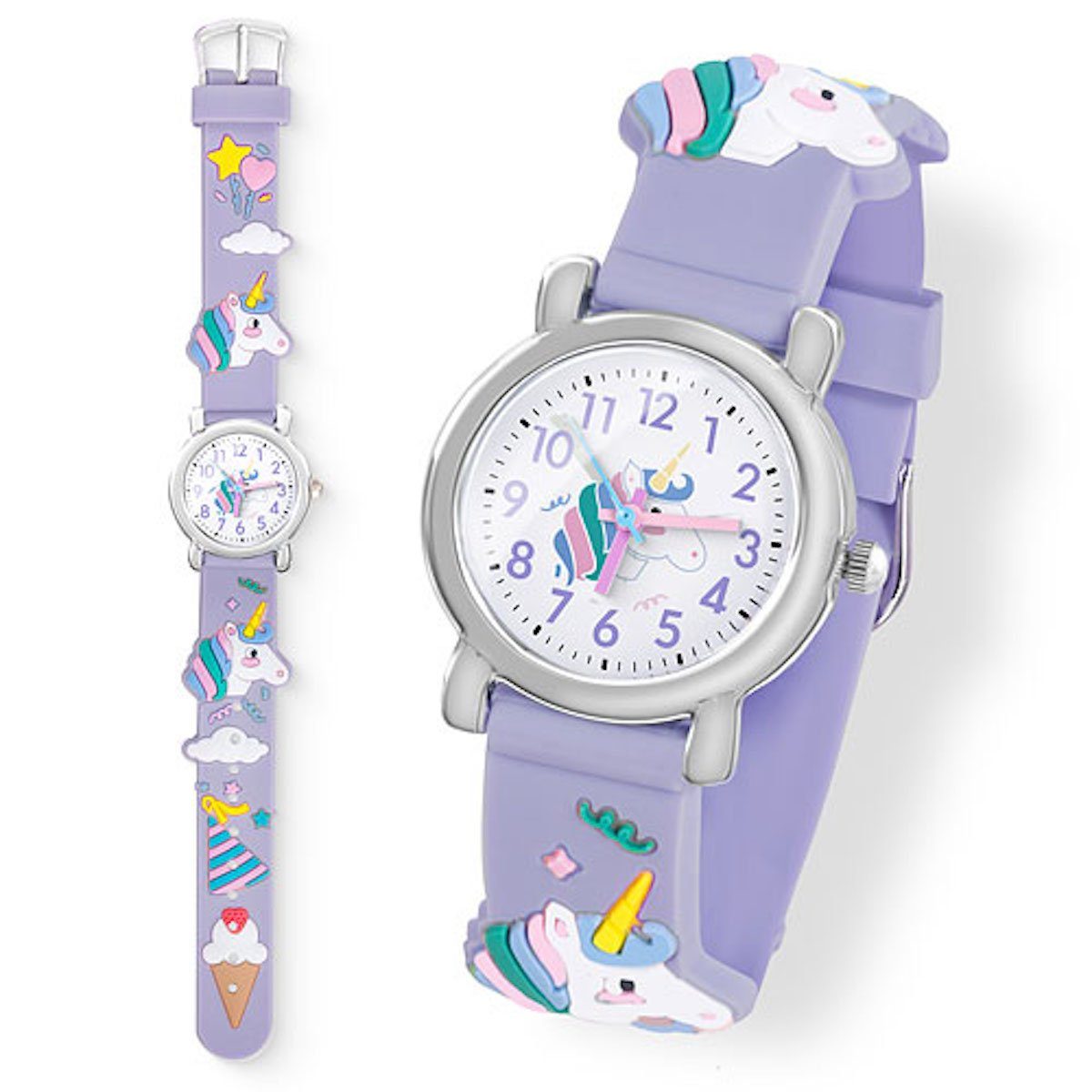 Taffstyle Sportuhr Kinder Armbanduhr Einhorn Silikon Uhr Farbige Gummi Mädchen Jungen, (Geschenk zum Weihnachten Geburtstag Einschulung 4 5 6 7 8 9 10 Jahre), Mädchen Sportuhr Bunte Kinderuhr Farbige Lernuhr Unicorn Silikonuhr