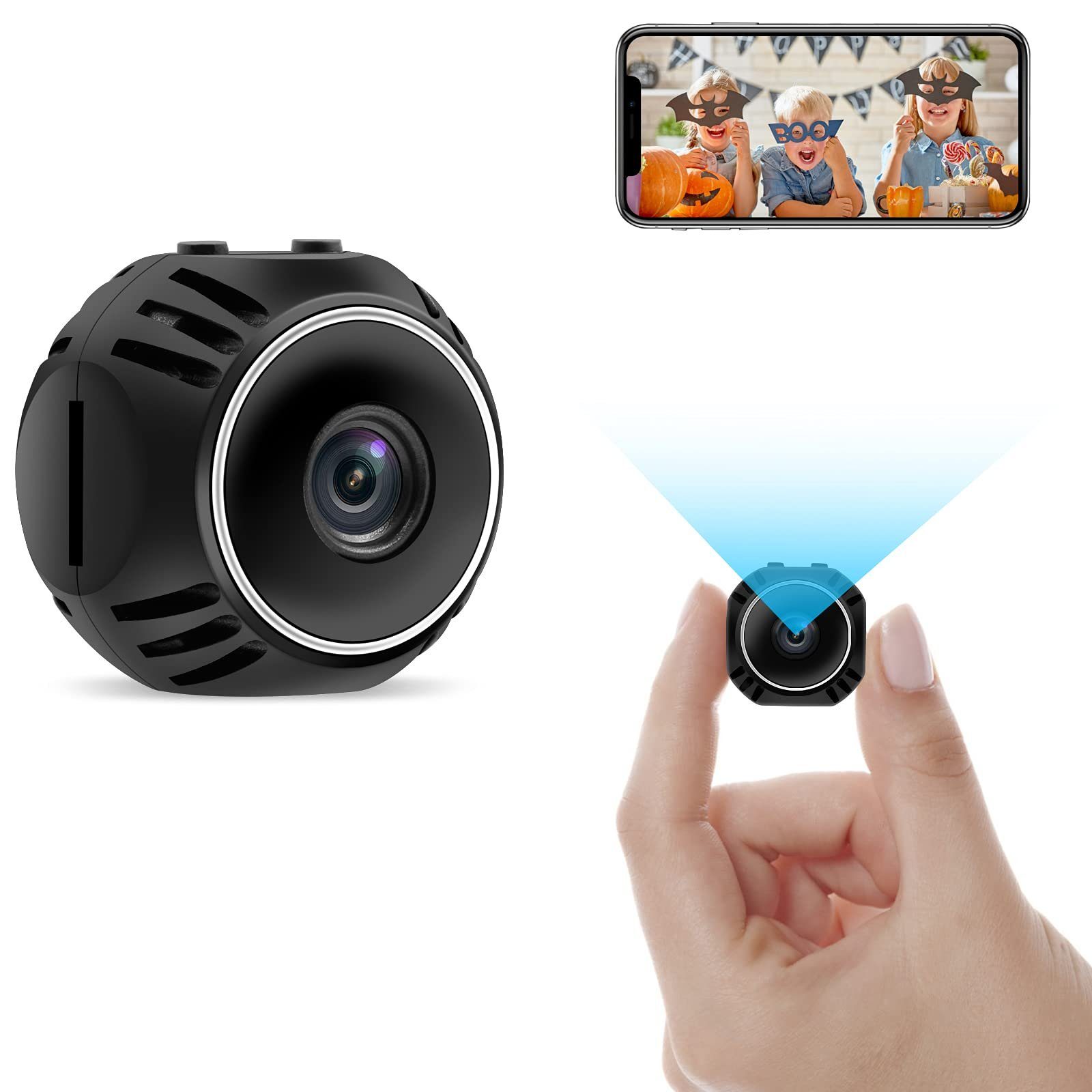 Housruse »Mini Kamera Überwachungskamera, HD WiFi Kleine Videokamera, WLAN  Tragbare Nanny Sicherheitskamera mit Bewegungsmelder Fernsicht für Innen  Aussen« Überwachungskamera online kaufen | OTTO