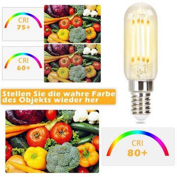 ZMH LED-Leuchtmittel Edison LED Vintage Glühbirne - T25 2700K, E14, 4 St., warmweiß, Filament Retro Glas Birne Energiesparlampe