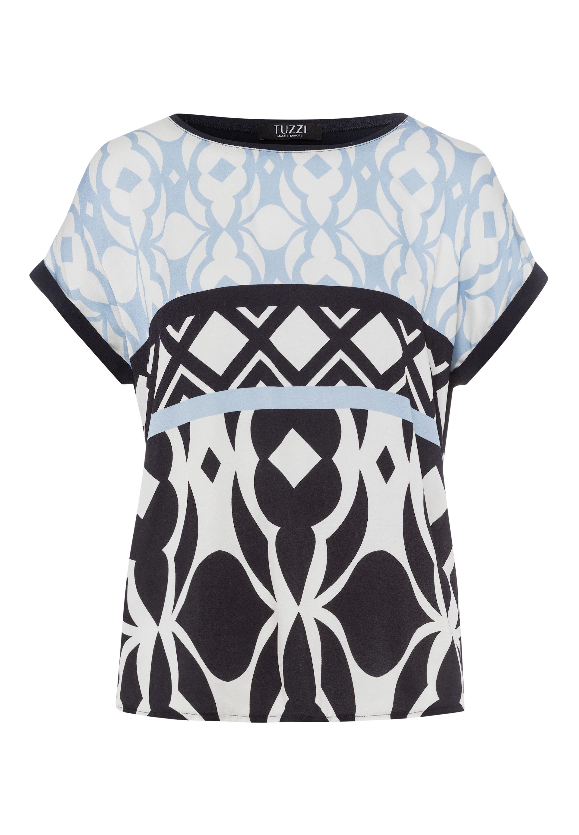 TUZZI Kurzarmshirt mit Musterkontrast günstig online kaufen