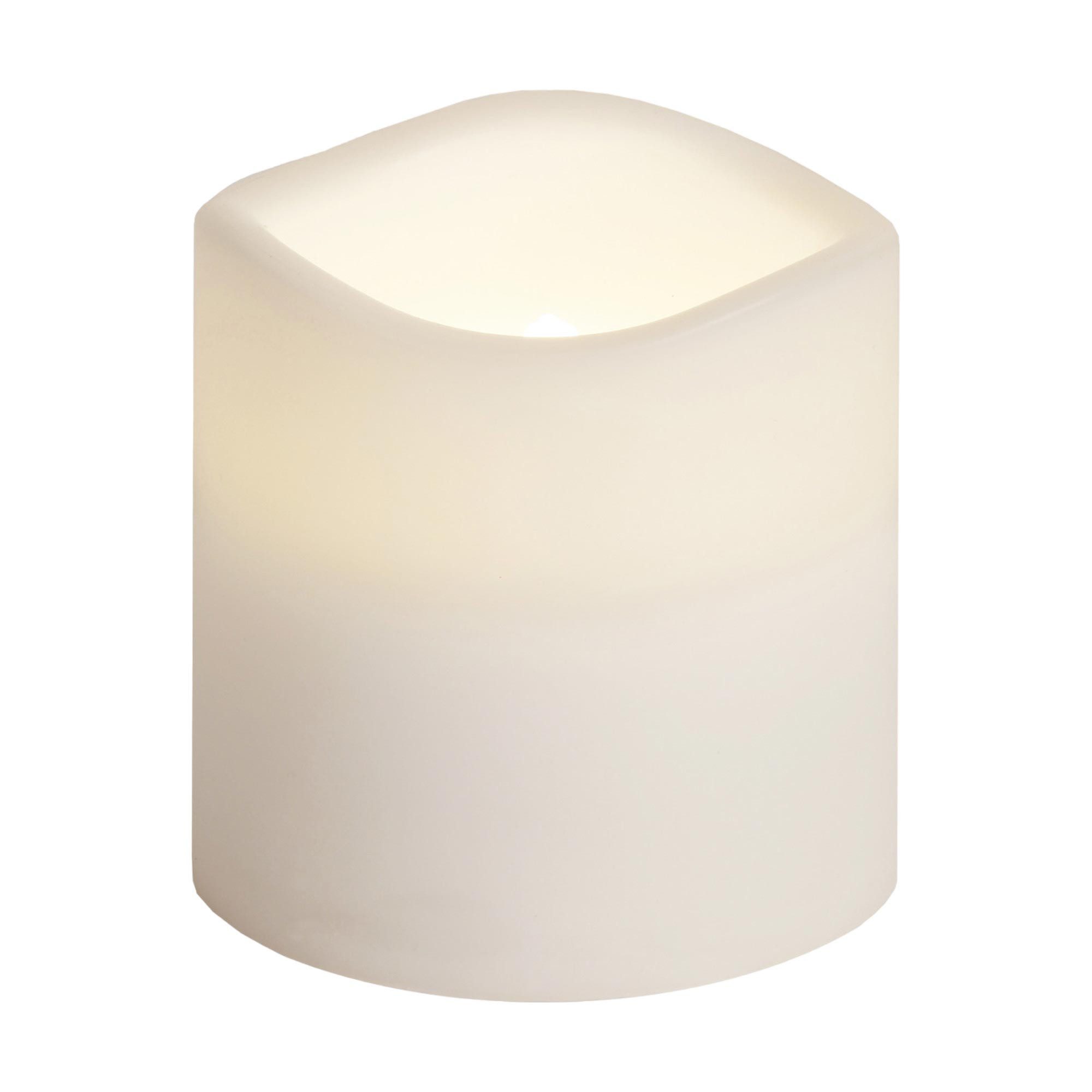 STAR TRADING LED-Kerze Paul (1-tlg), weiß Kunststoff Outdoor 7,5x7,5cm Timer