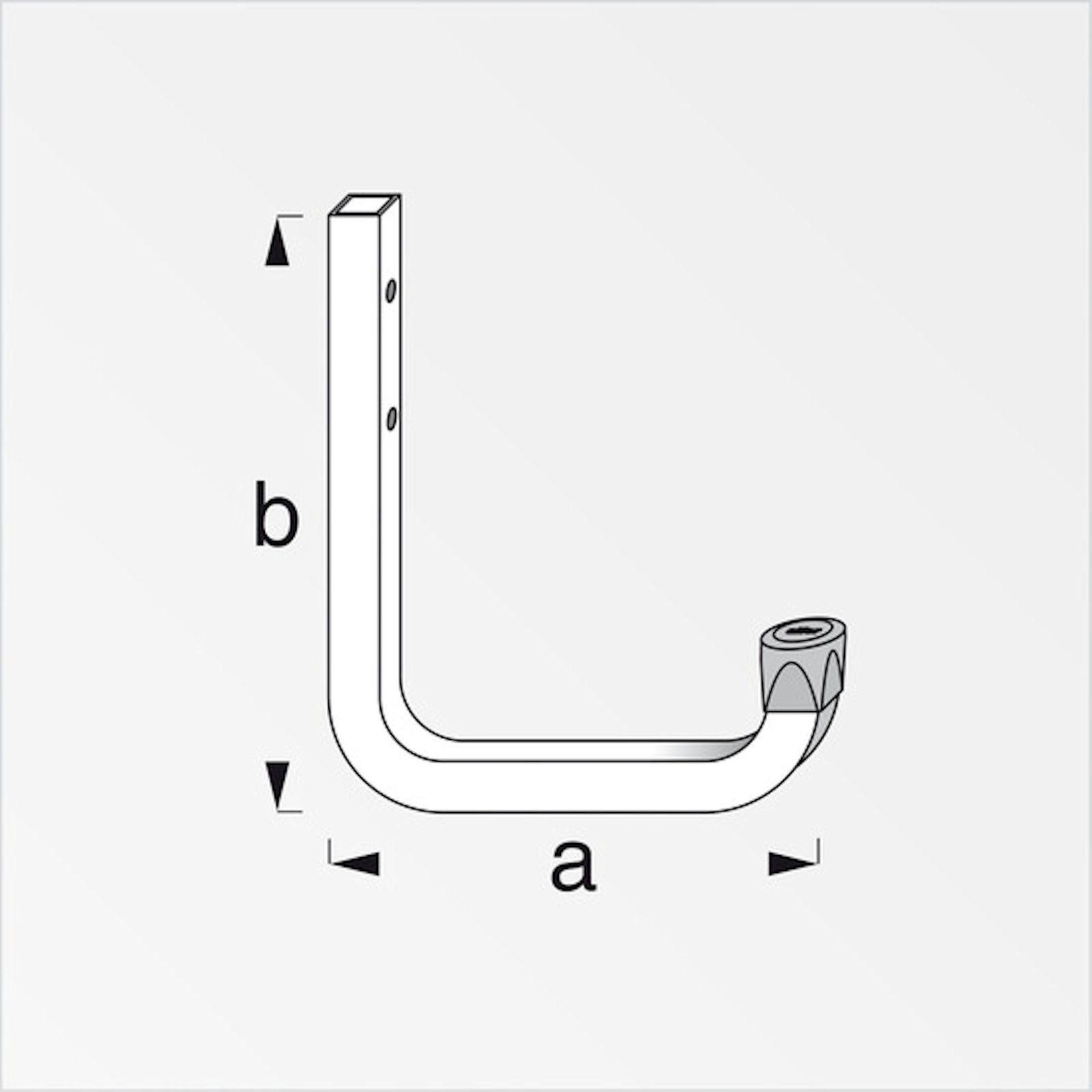 SO-TECH® Wandhaken Garagen-Haken Allzweckhaken Gerätehalter, 210 x 150 mm, (1-St), Metall verzinkt, belastbar bis 50 kg, mit roter Kappe