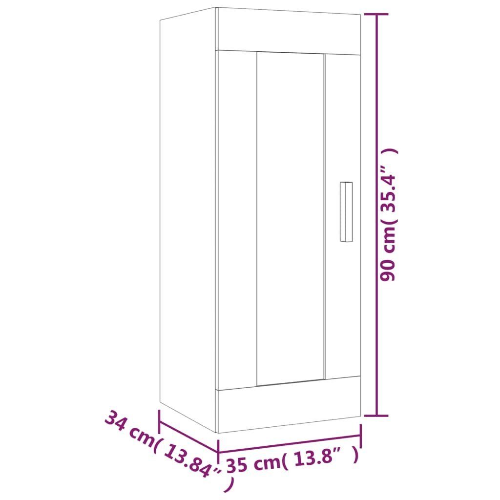 cm vidaXL Schwarz Regal 1-tlg. Holzwerkstoff, 35x34x90 Wandschrank