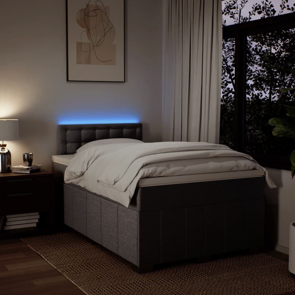 vidaXL Bett Boxspringbett mit Matratze Taupe 120x190 cm Stoff