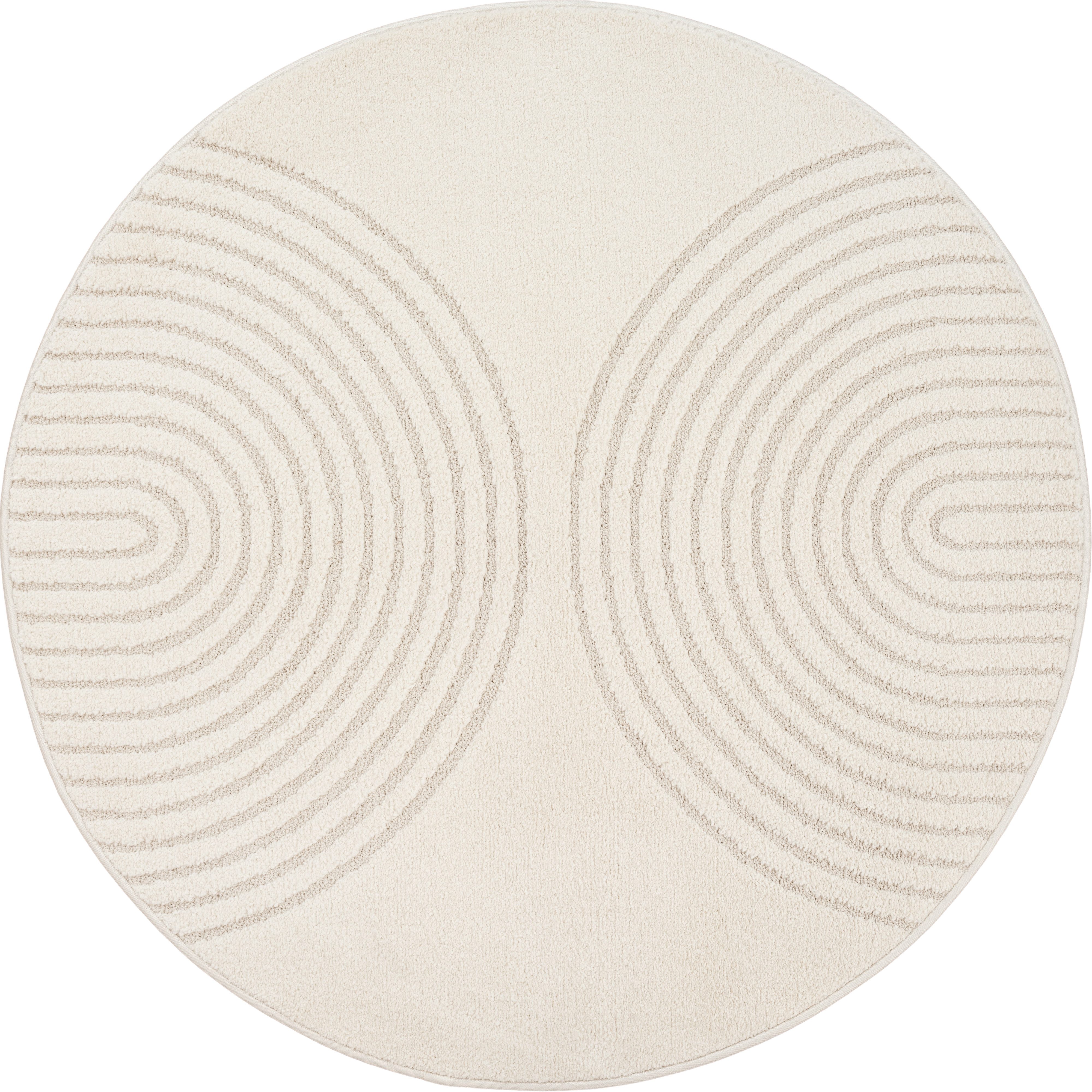 merinos Teppich Eclipse, rund, Höhe: 14 mm, moderner Teppich, geometrisches Design, hohe Flordichte und weich
