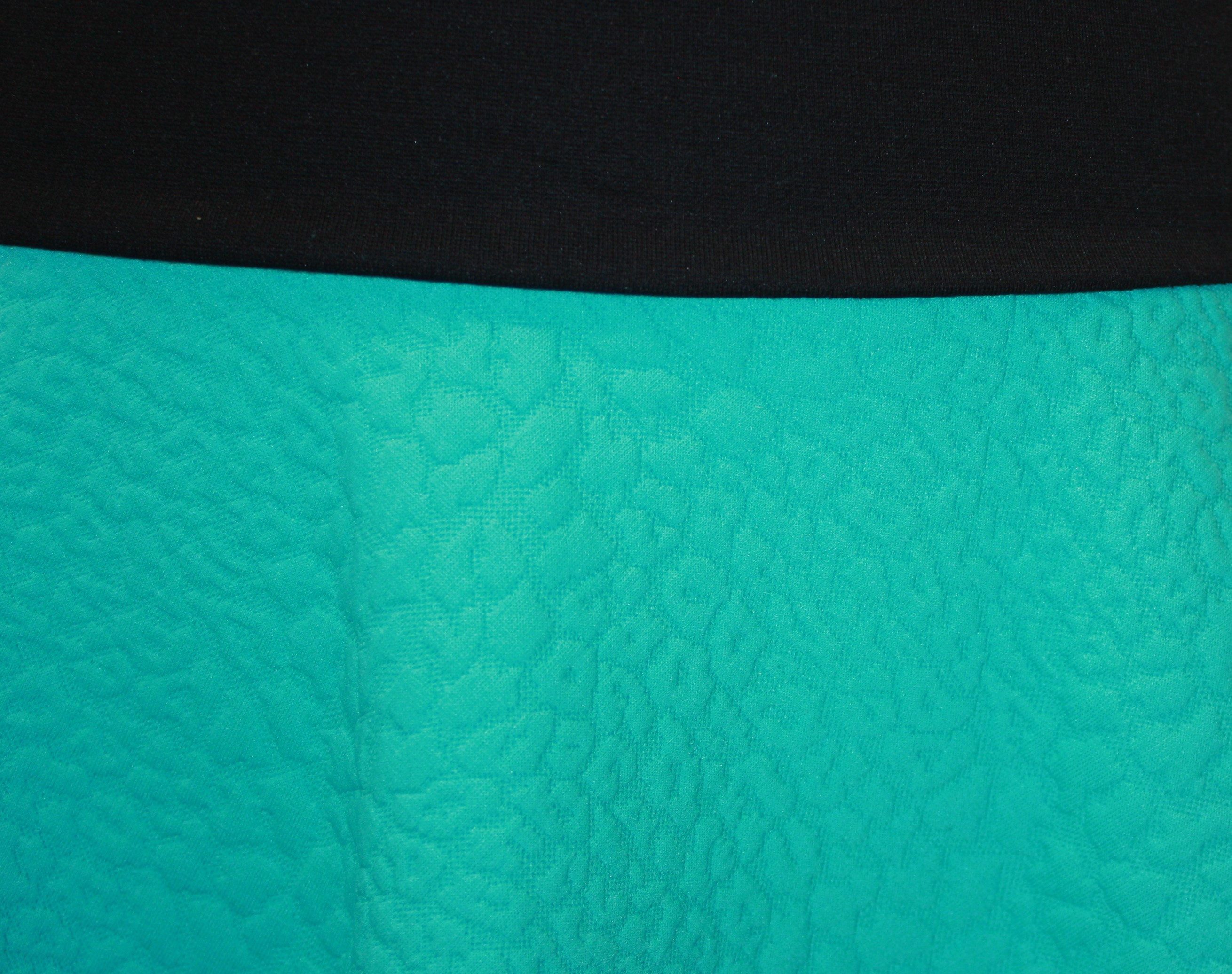 dunkle design A-Linien-Rock Dicker Jacquard Jersey Pink Grün Türkis elastischer Bund