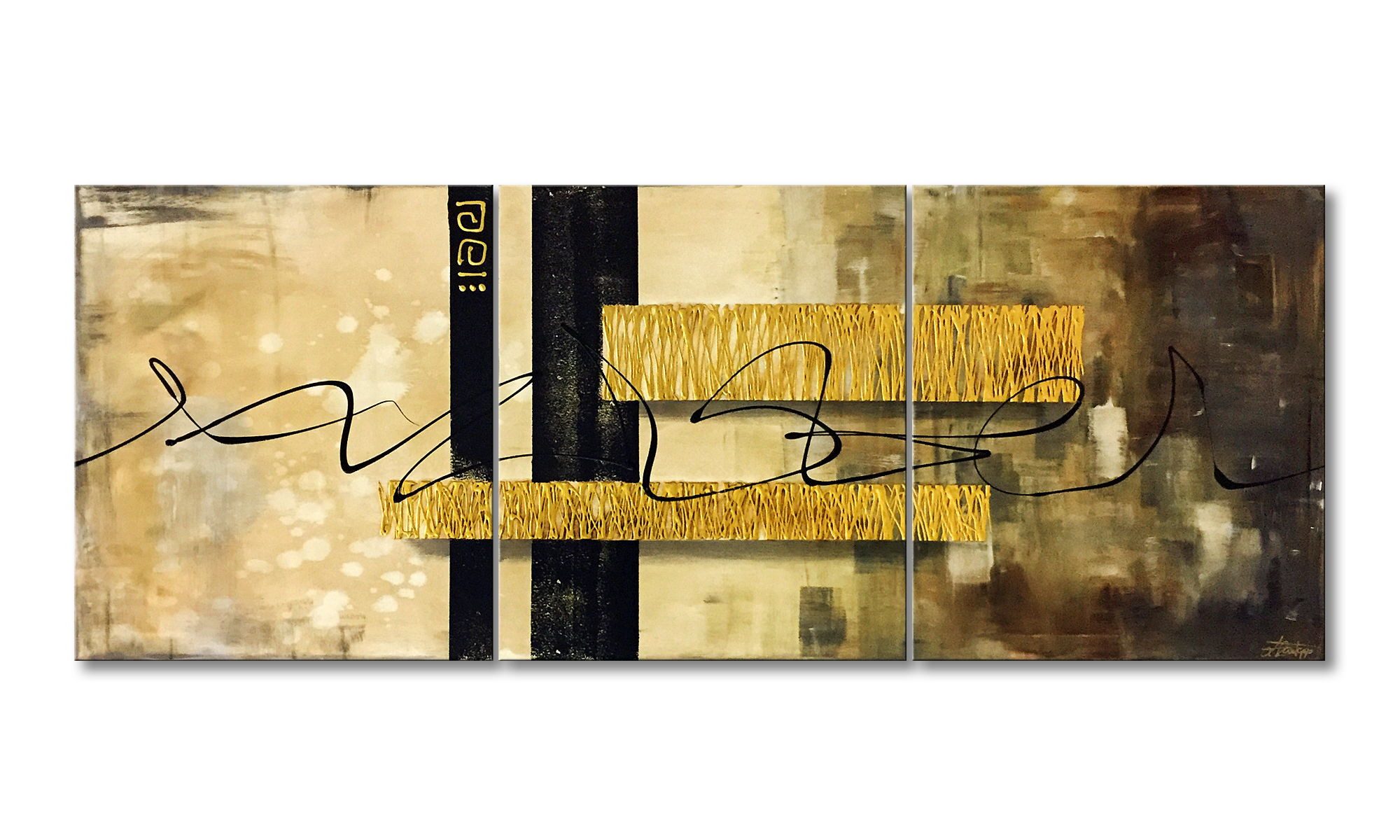 WandbilderXXL Gemälde Peripheral 180 x 70 cm, Abstraktes Gemälde, handgemaltes Unikat