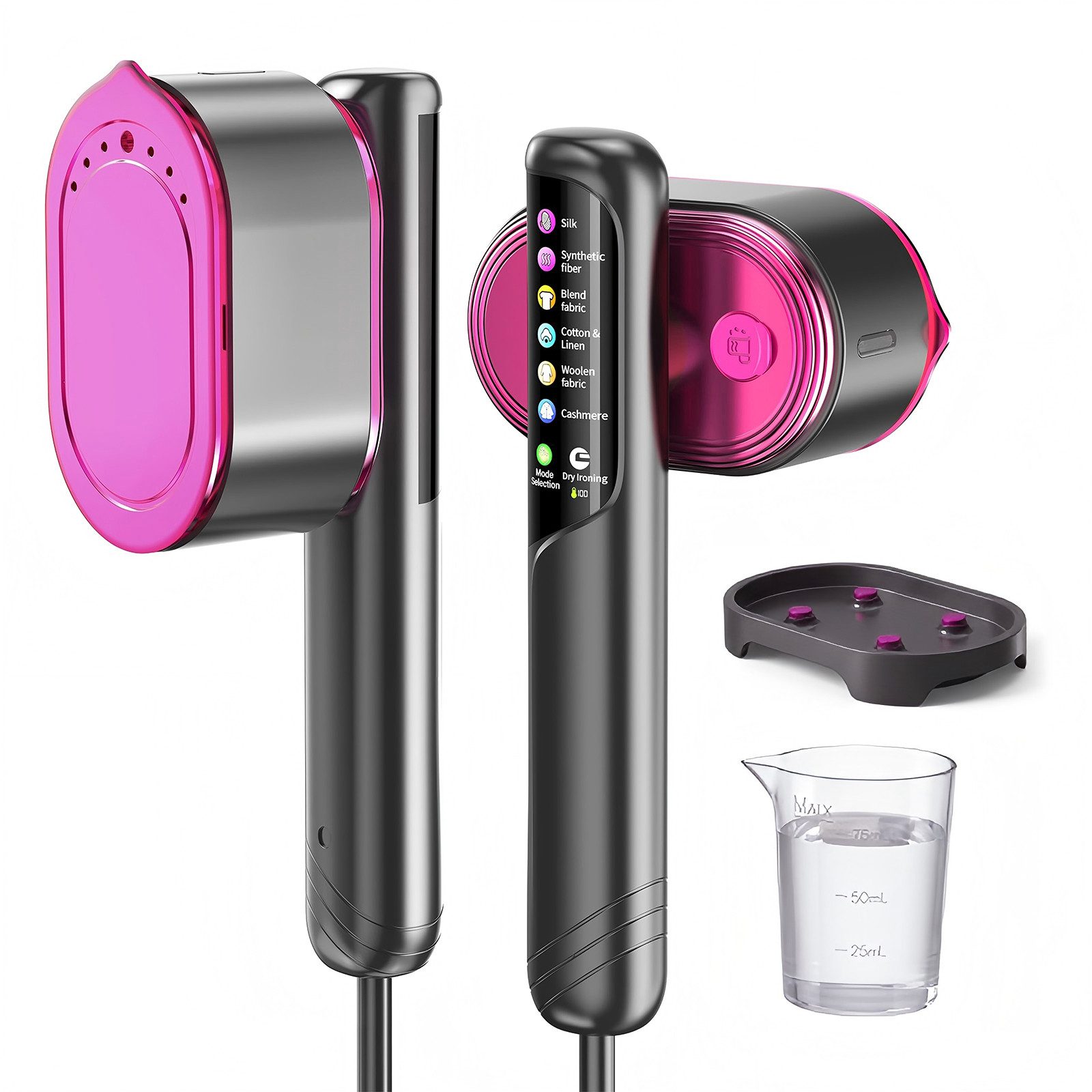 AOMIAO Dampfbügeleisen 2-in-1 Dampfglätter, tragbares Handdampfglätter, 1200 W, Handdampfbürste mit 140ml Tank, 6 Stoffmodi, inkl. Hitzeschutzmatte