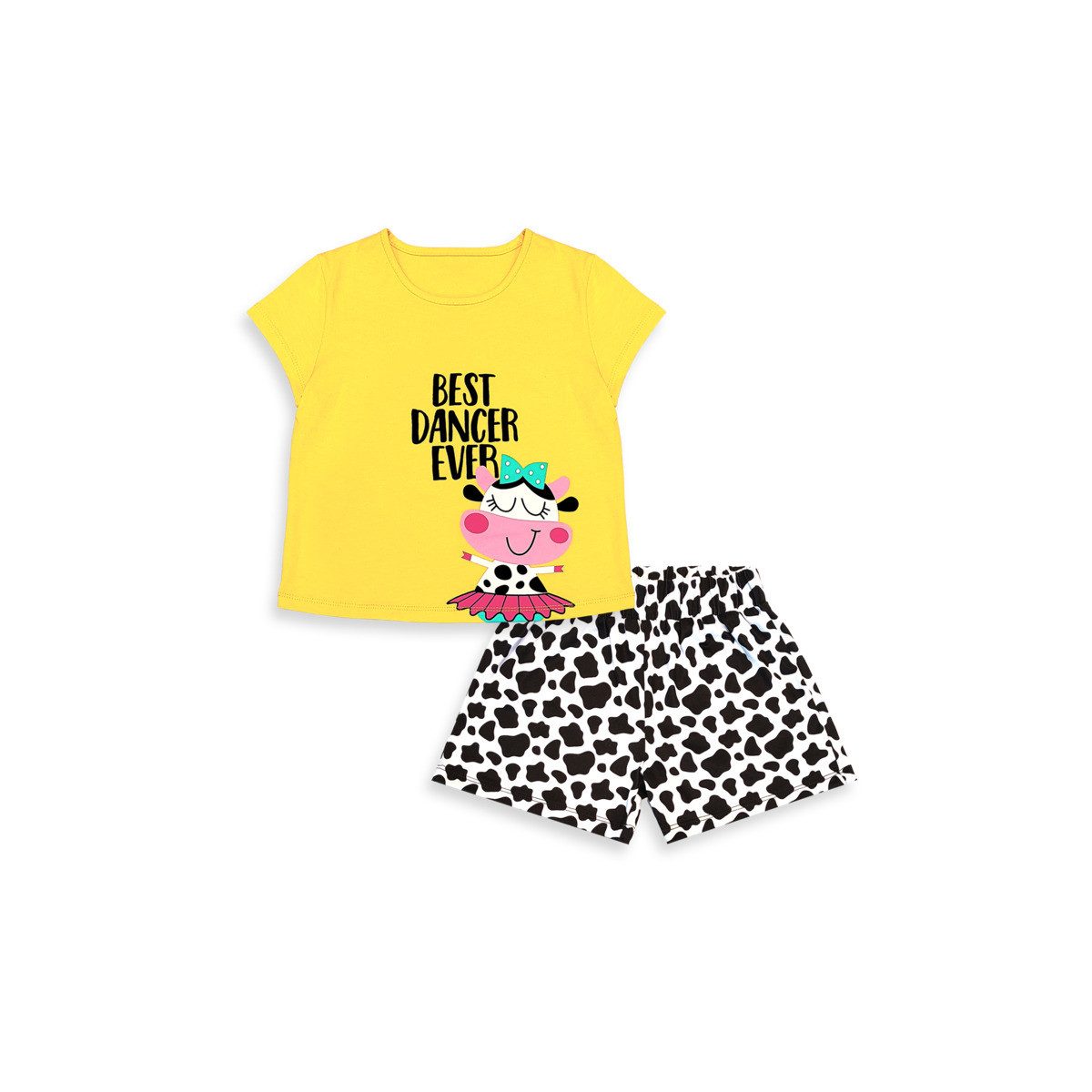 Denokids T-Shirt & Shorts 2-Piece Ballerina Mädchen (1-tlg) Kinder Outfit, T-Shirt, Shorts, Zweiteiler, Sommeroutfit