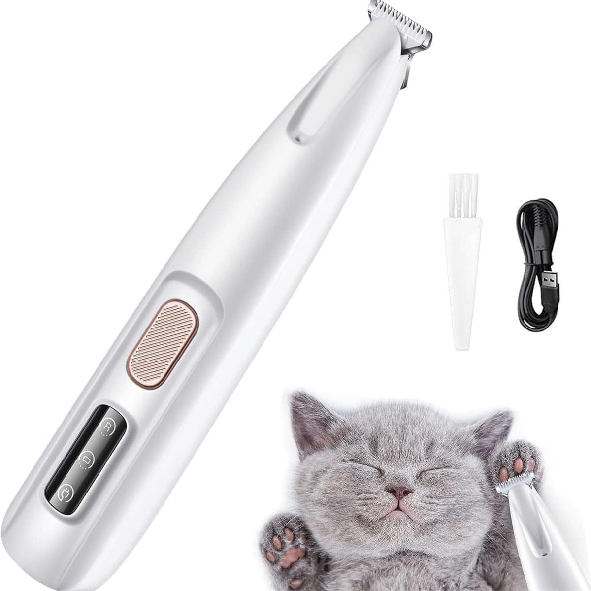 Hundeschermaschine Kabelloser Haustierhaarschneider mit LED, wasserdicht, leise & präzise