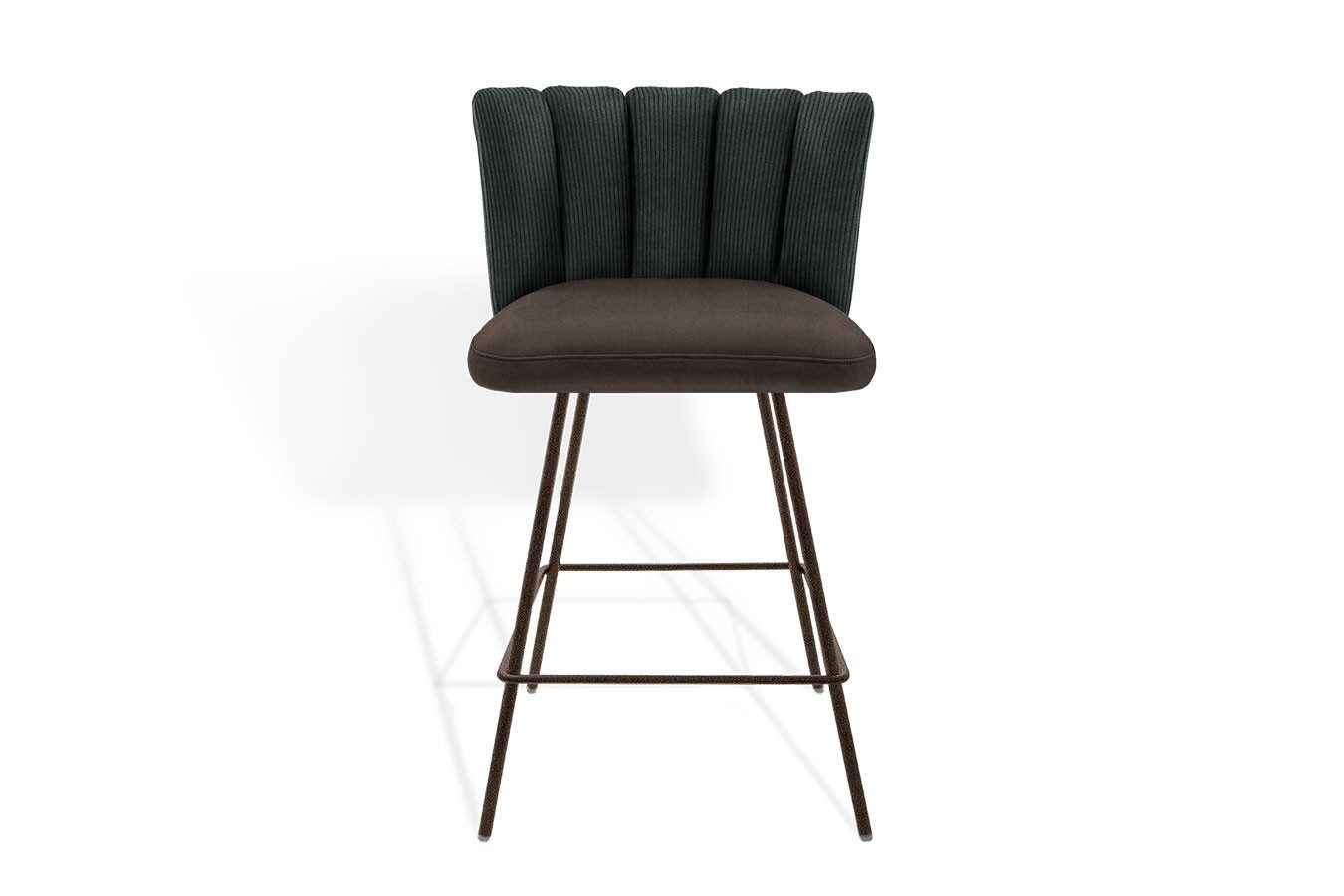 KFF Esszimmerstuhl Thekenstuhl Gaia ohne Arm Cord grün