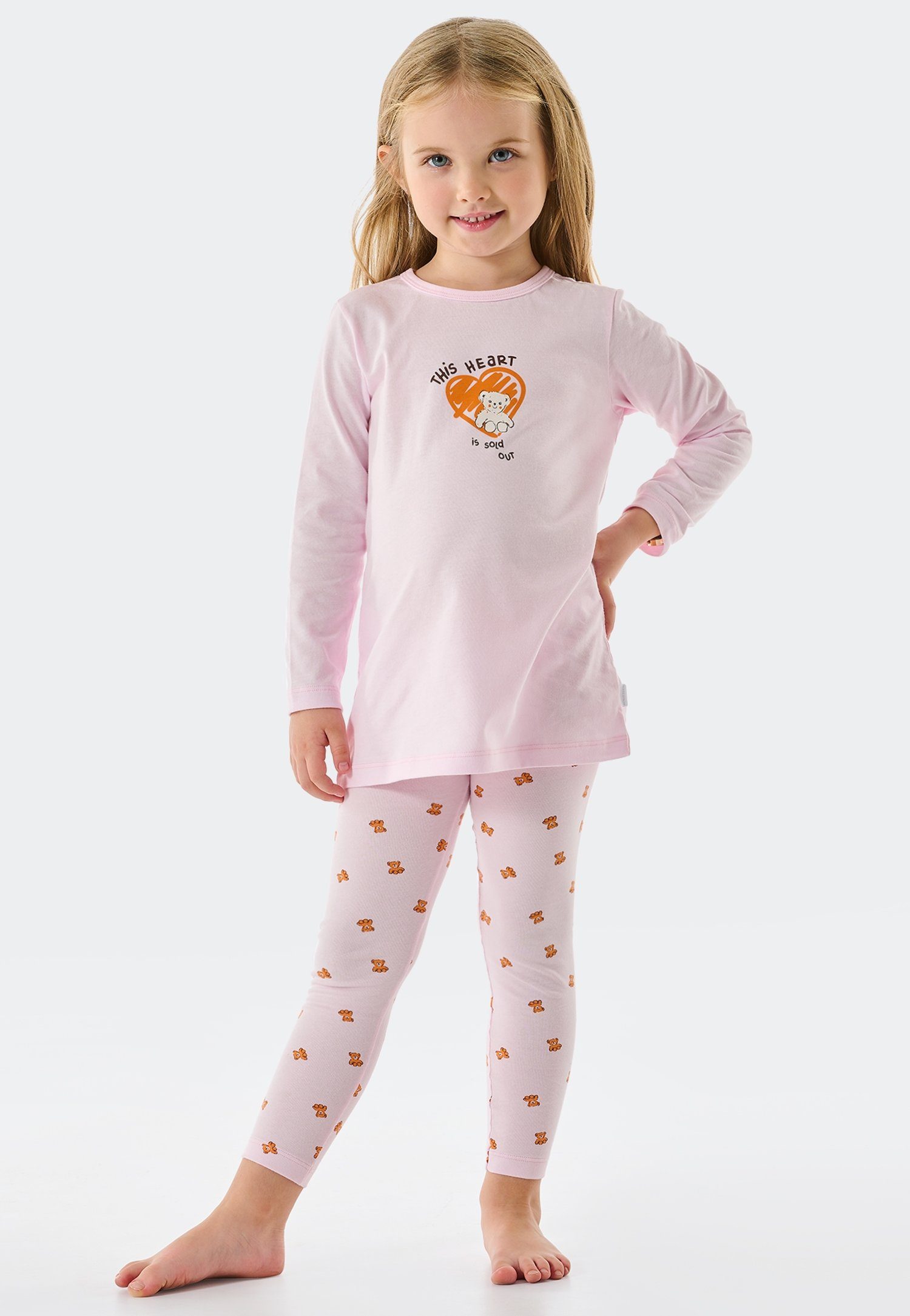 Love Mädchen Schlafanzug Schiesser Schiesser von Natural für Teddy-Motiv, Schlafanzug Pyjama - Mädchen