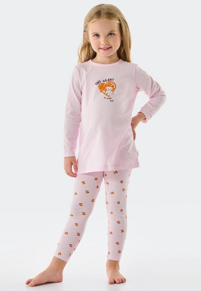 Schiesser Schlafanzug Mädchen Pyjama - Natural Love Teddy-Motiv,  Schlafanzug von Schiesser für Mädchen