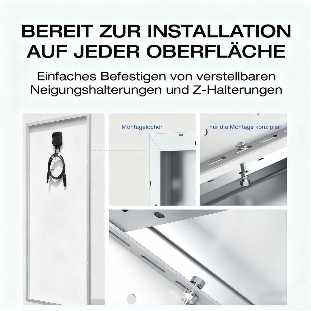 GLIESE Solarmodul 200W 150W Monokristallin Solarmodule für Wohnmobil Balkonkraftwerk, 200 W, Monokristallin, (packung, 1-St., Solarpanel), 12V, Erweiterbar durch Serien- und Parallelschaltung