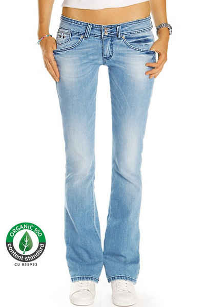 be styled Bootcut-Jeans Organic low waist Hüftjeans Damenhosen mit Bio Baumwolle Bio_003 5-pocket, zertifizierte Bio-Baumwolle