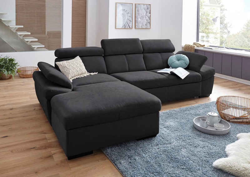 exxpo - sofa fashion Ecksofa, inklusive Kopfteil- und Armteilverstellung, wahlweise mit Bettfunktion