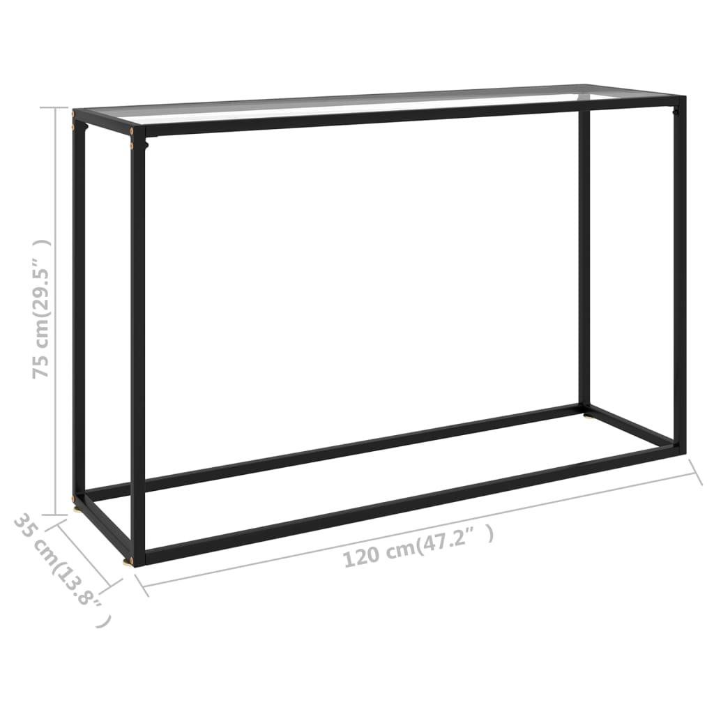 furnicato Transparent Beistelltisch Konsolentisch Hartglas cm 120x35x75 (1-St)