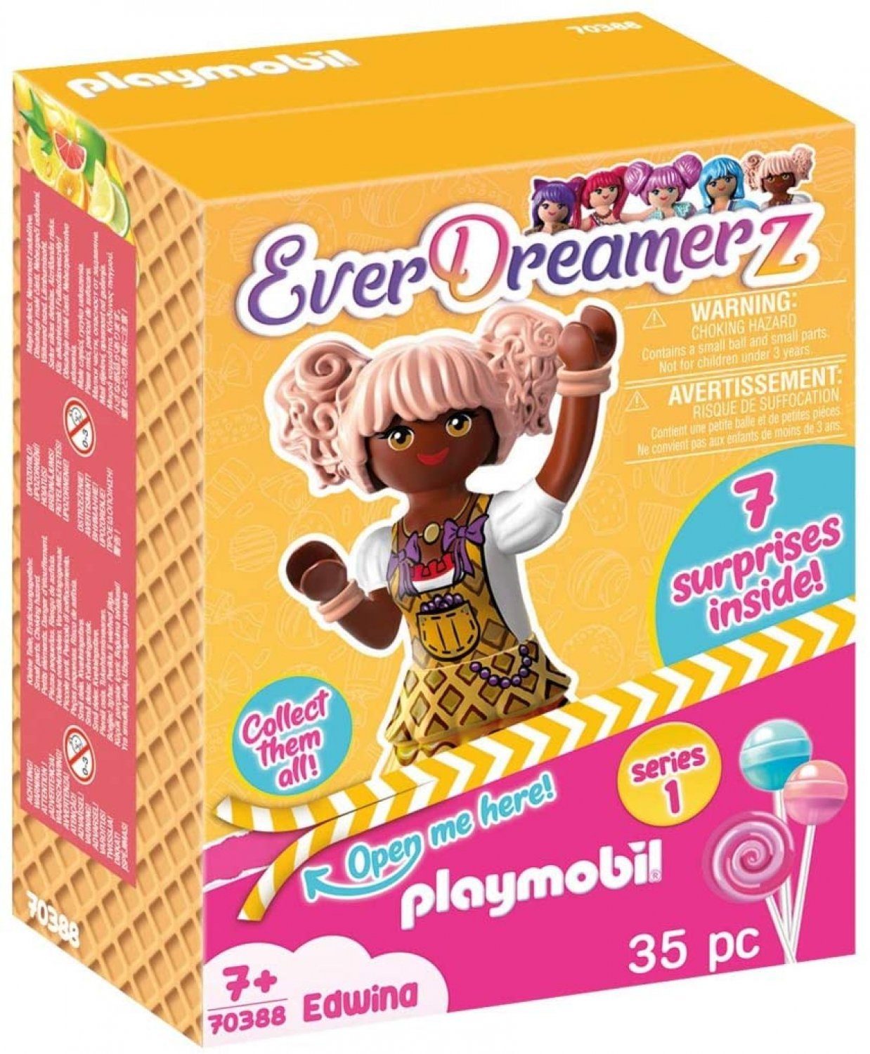 Playmobil® Actionfigur PLAYMOBIL-EverDreamerz 70388 Edwina mit Herzwaffel-Anhänger, Ab 7 Jahren, (Set), Made in Europe