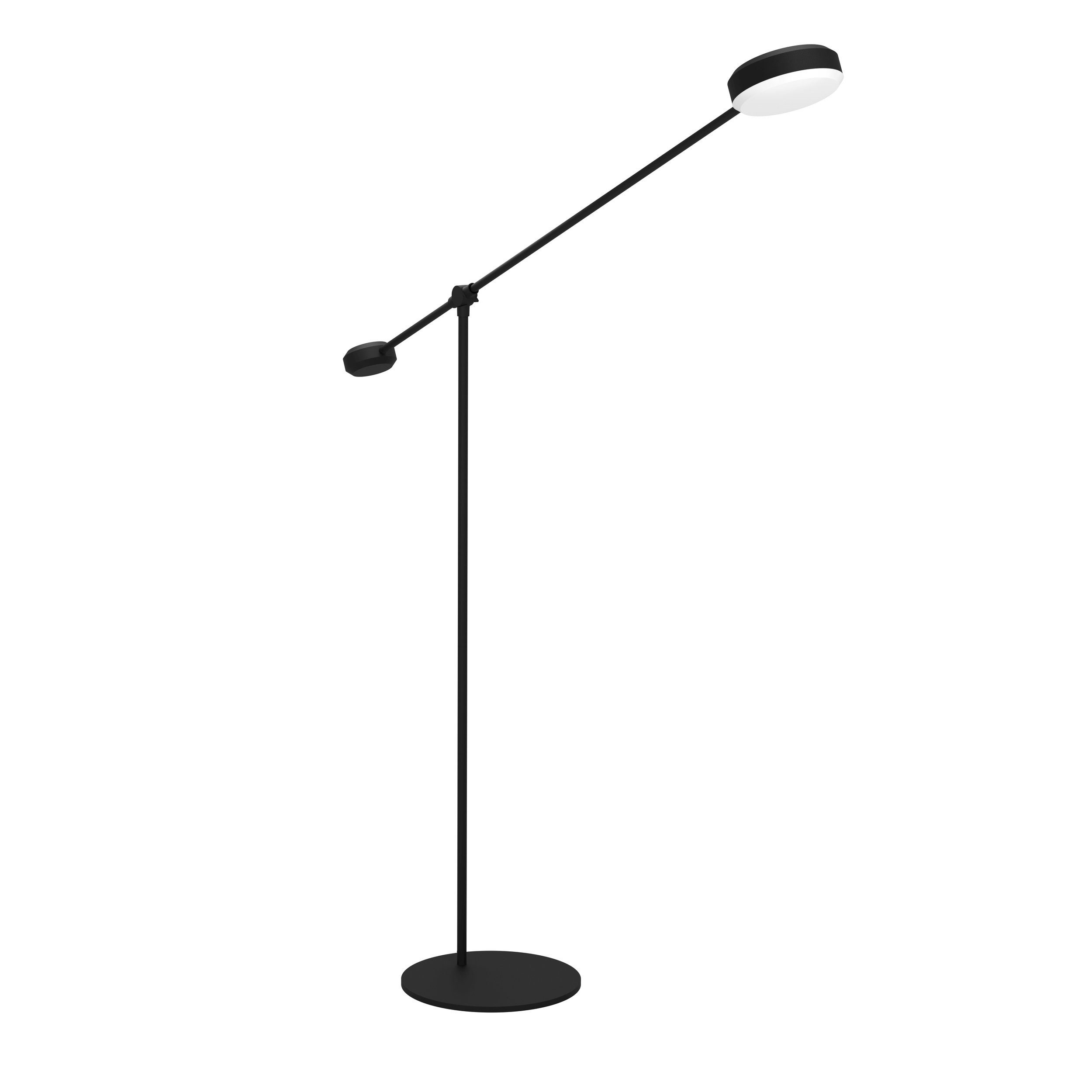 EGLO LED Stehlampe Clavellina, Leuchtmittel inklusive, Stehleuchte - L121,5 x H160,5 cm - schwarz - 24W inkl.