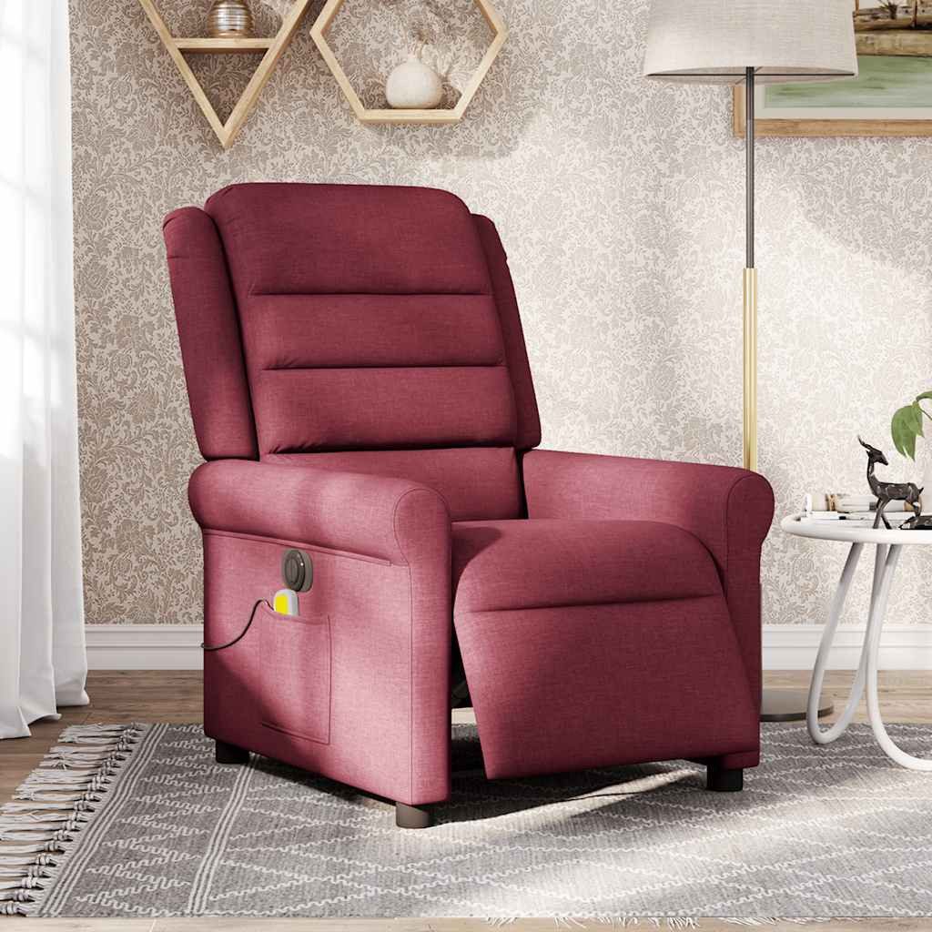 vidaXL Sessel Massagesessel Elektrisch Weinrot Stoff günstig online kaufen