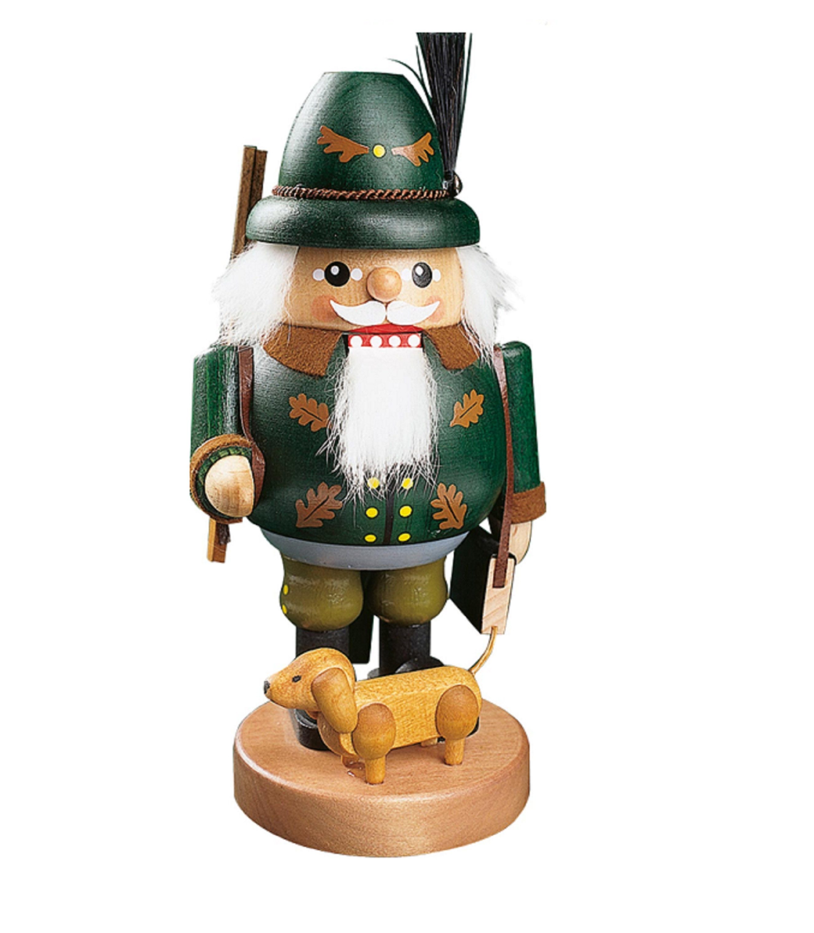 Richard Glaesser Nussknacker Nussknacker Förster / Jäger mit Dackel aus Seiffen im Erzgebirge