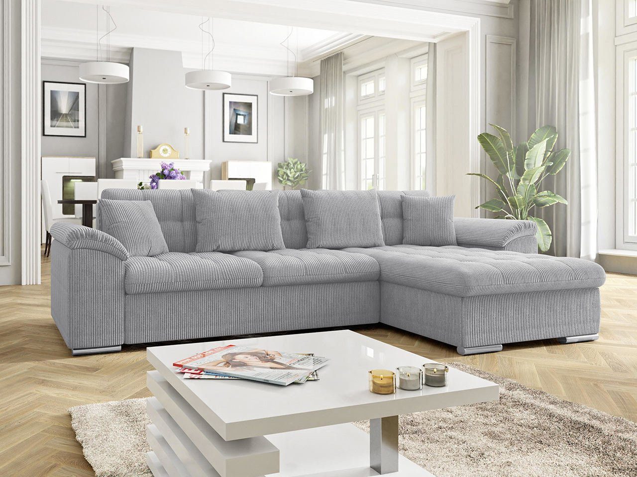 MIRJAN24 Ecksofa Diana Cord, mit Bettkasten günstig online kaufen