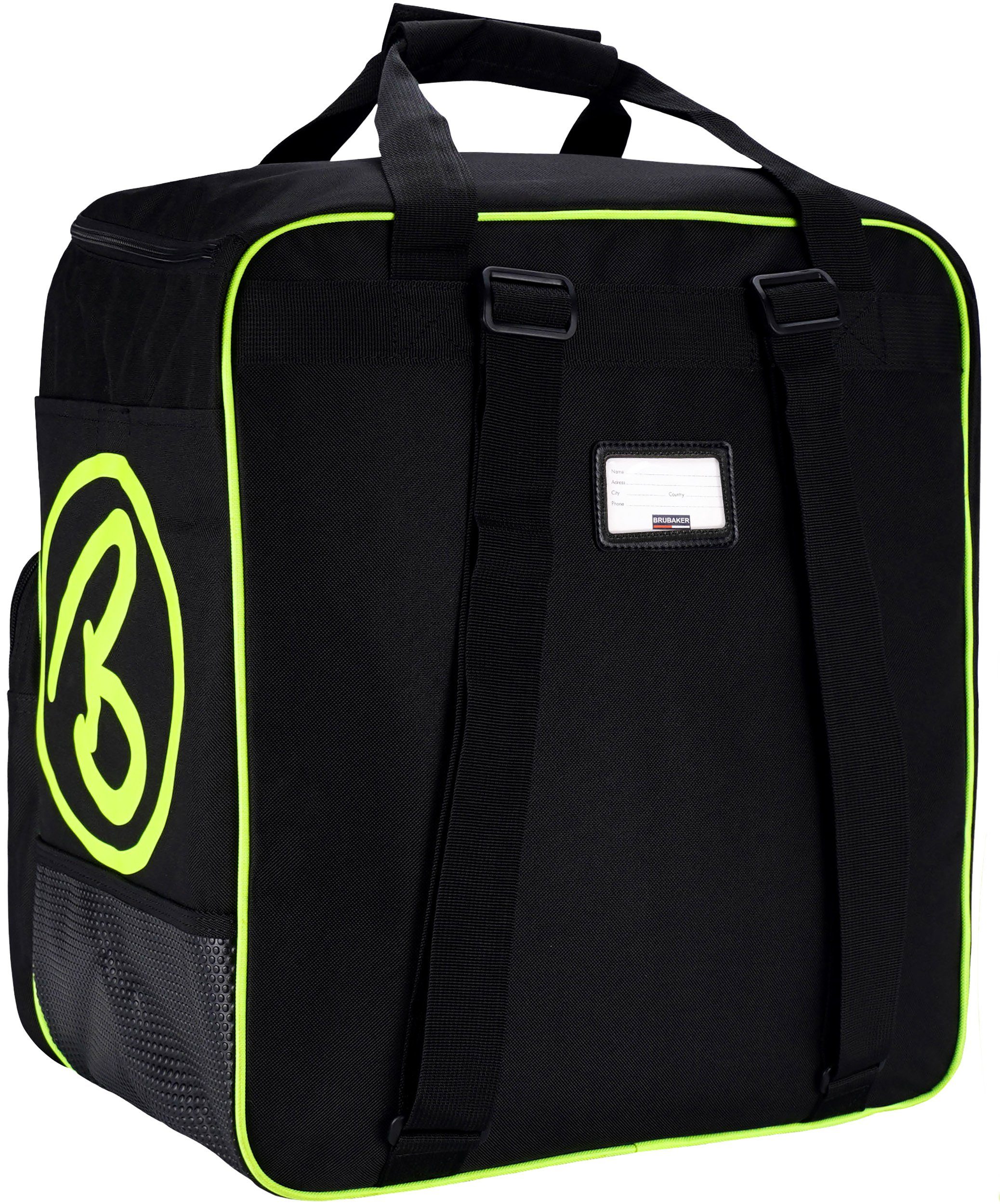 BRUBAKER Sporttasche Skischuhtasche, Skitasche für Skistiefel (1-tlg., reißfest und schnittfest), Komfort Stiefeltasche mit Rucksackfunktion für Skischuhe, Helmtasche