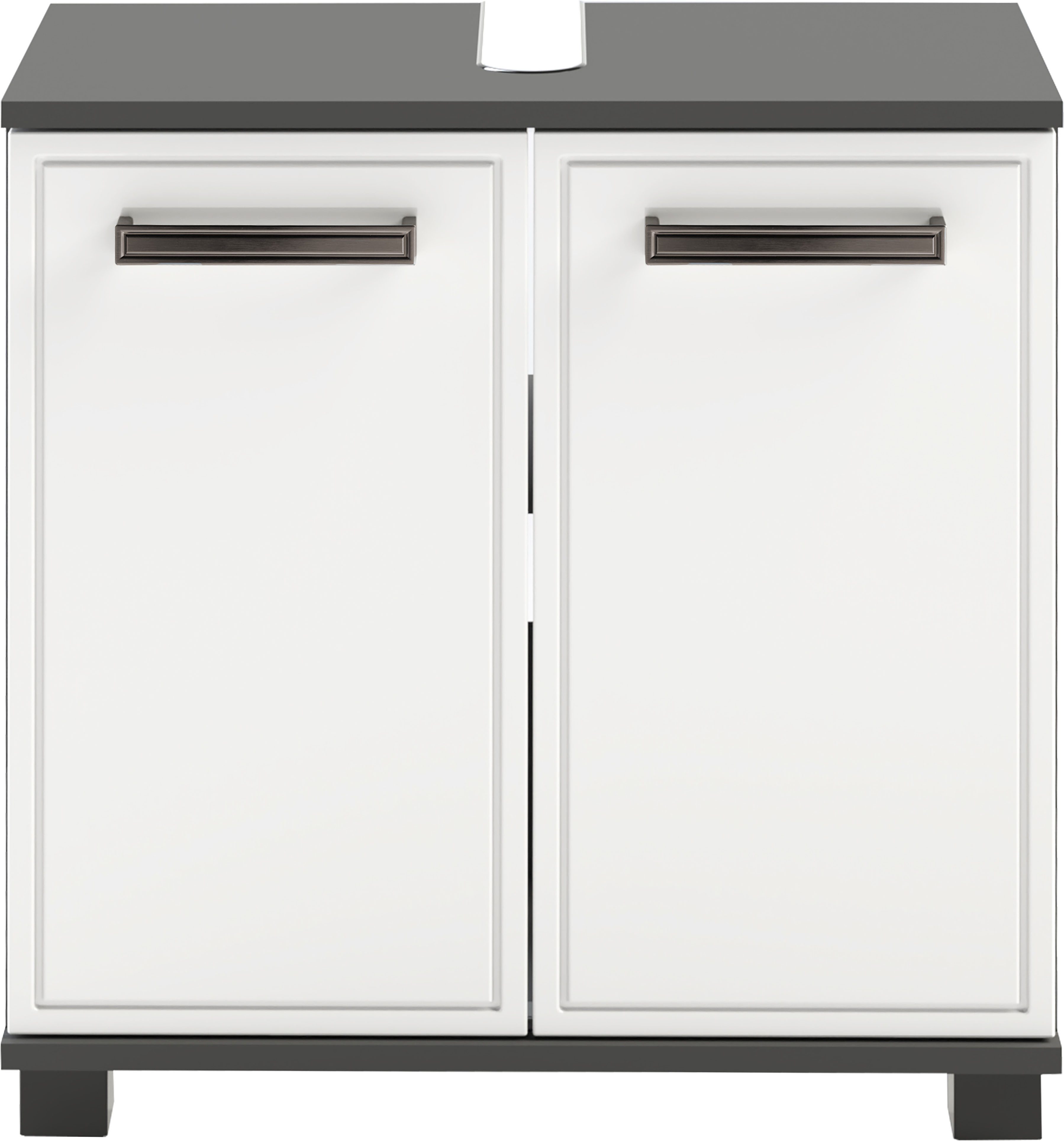 Schildmeyer Waschbeckenunterschrank ADANA, Breite 59,8 cm, 2 Türen, Siphonausschnitt, MADE IN GERMANY (1-St) tiefgezogene MDF-Fronten mit umlaufender Rahmenprägung,MADE IN GERMANY