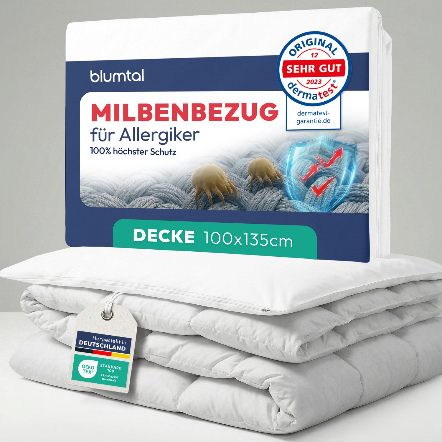 Encasing Premium Milbenbezug Bettdecke- DERMATEST geprüfte Evolon Qualität Blumtal, Oeko-TEX zert. Mikrofilament-Textil Evolon