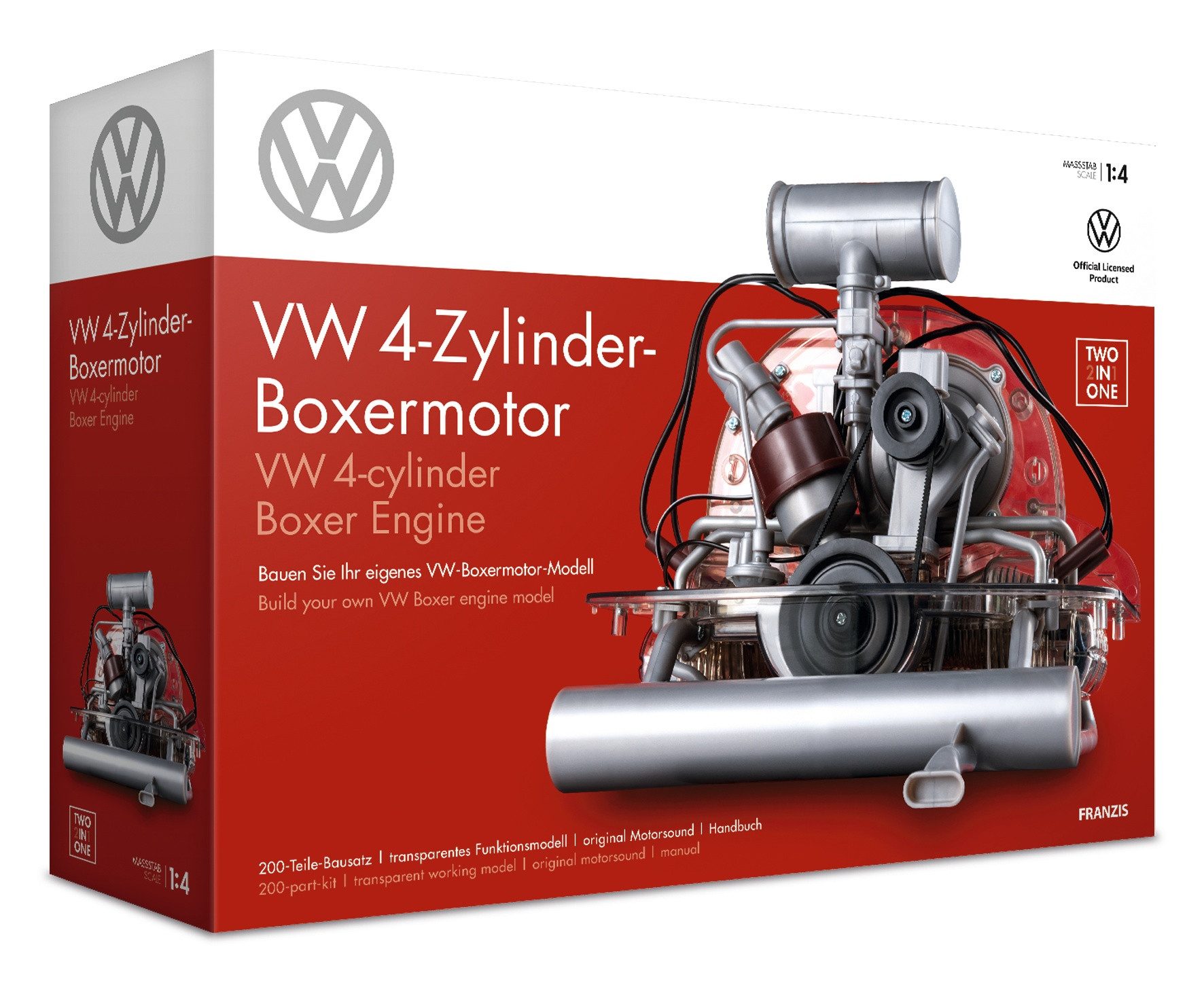 Franzis Modellbausatz VW 4-Zylinder-Boxermotor, Motorbausatz im Maßstab 1:4