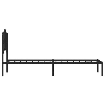 vidaXL Bett Bettgestell mit Kopfteil Metall Schwarz 80x200 cm