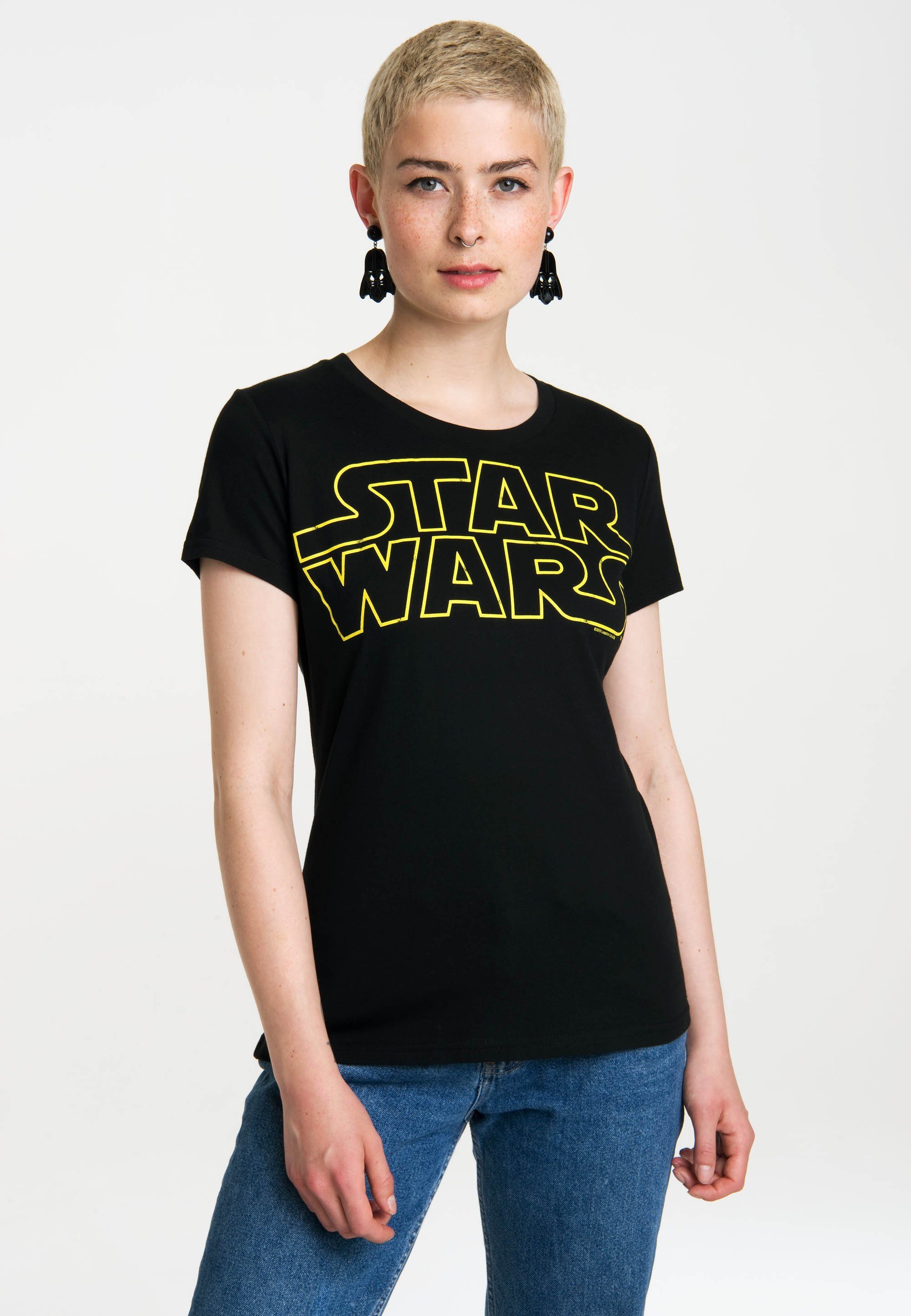 LOGOSHIRT T-Shirt Krieg der Wars Star Sterne coolem auch mit - formstabil Wäschen Absolut vielen Frontprint, nach