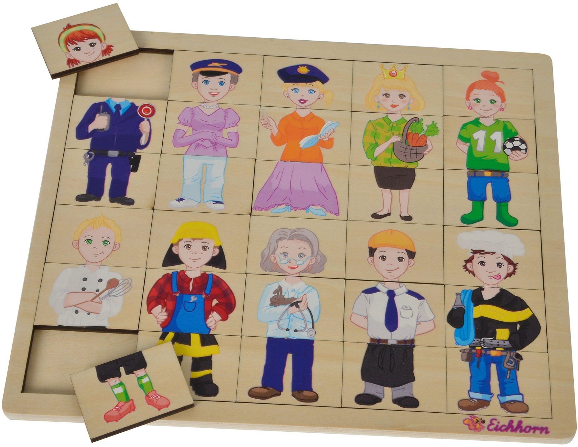 Eichhorn Puzzle 30 Teile Kinder Einlegepuzzle Holz Mix and Match 100005408, günstig online kaufen