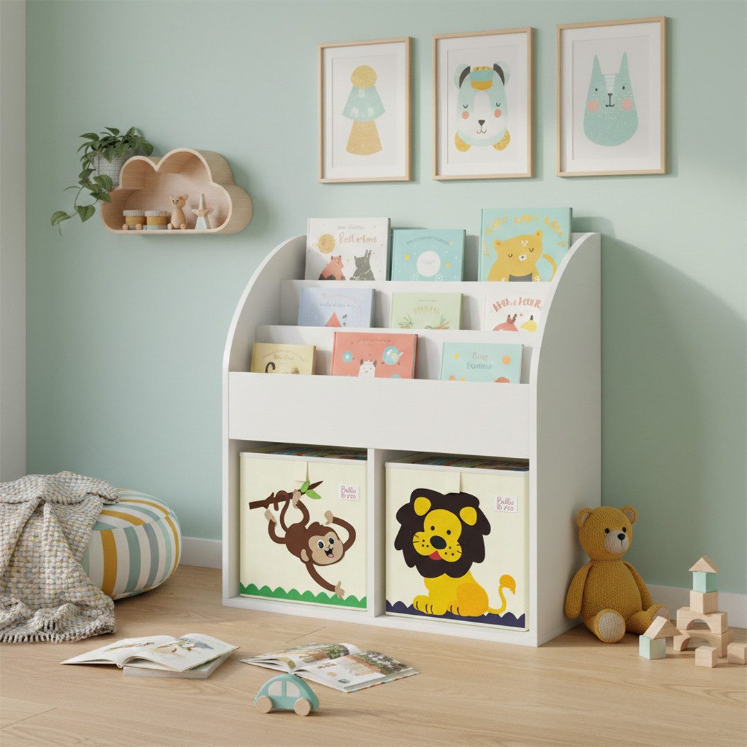 Bellabino Kinderregal Koro mit offenen Fächern, weiß, Bücherregal, Spielzeu günstig online kaufen
