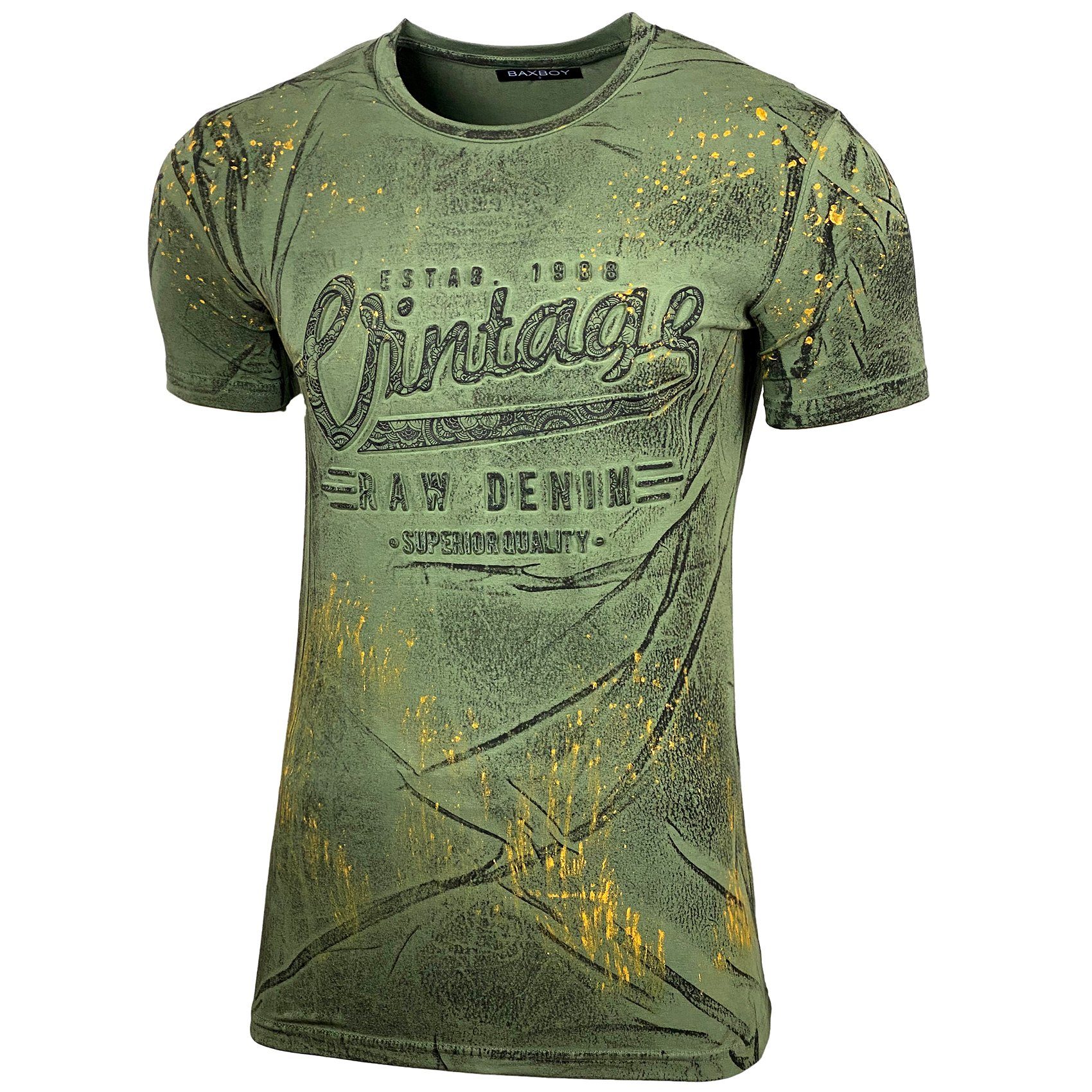 Baxboy T-Shirt Baxboy T-Shirt »VINTAGE« mit trendigem Markenprint 10184 günstig online kaufen