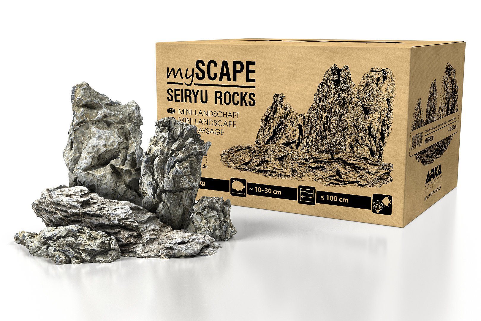 ARKA Biotechnologie GmbH Aquariendeko Arka - myScape-Rocks Seiryu 10-30cm 5kg Aquascaping Steine