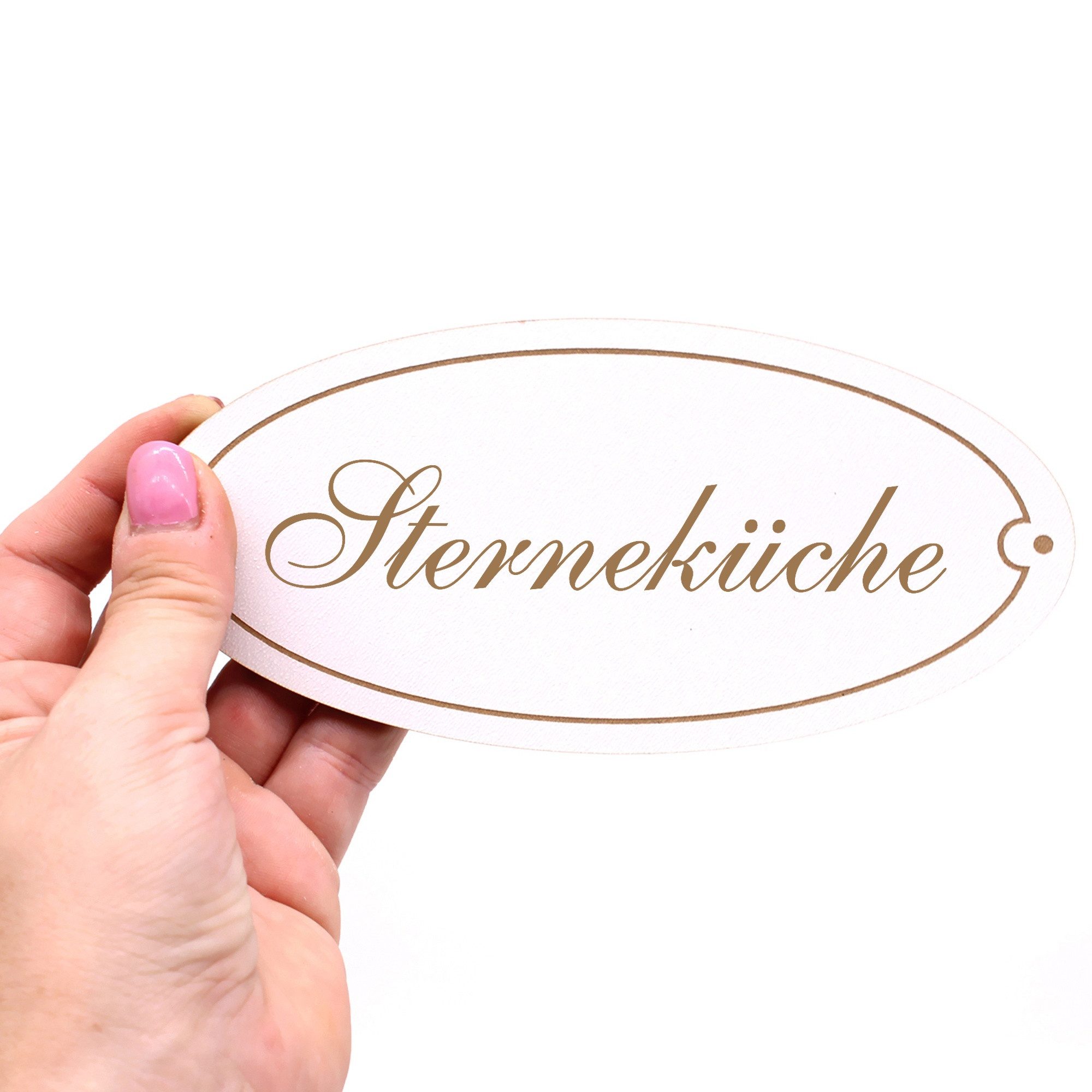 Dekolando Hinweisschild Türschild Oval - Sterneküche - Schild 15 x 7 cm - Schilder Türschilder, (1 St)